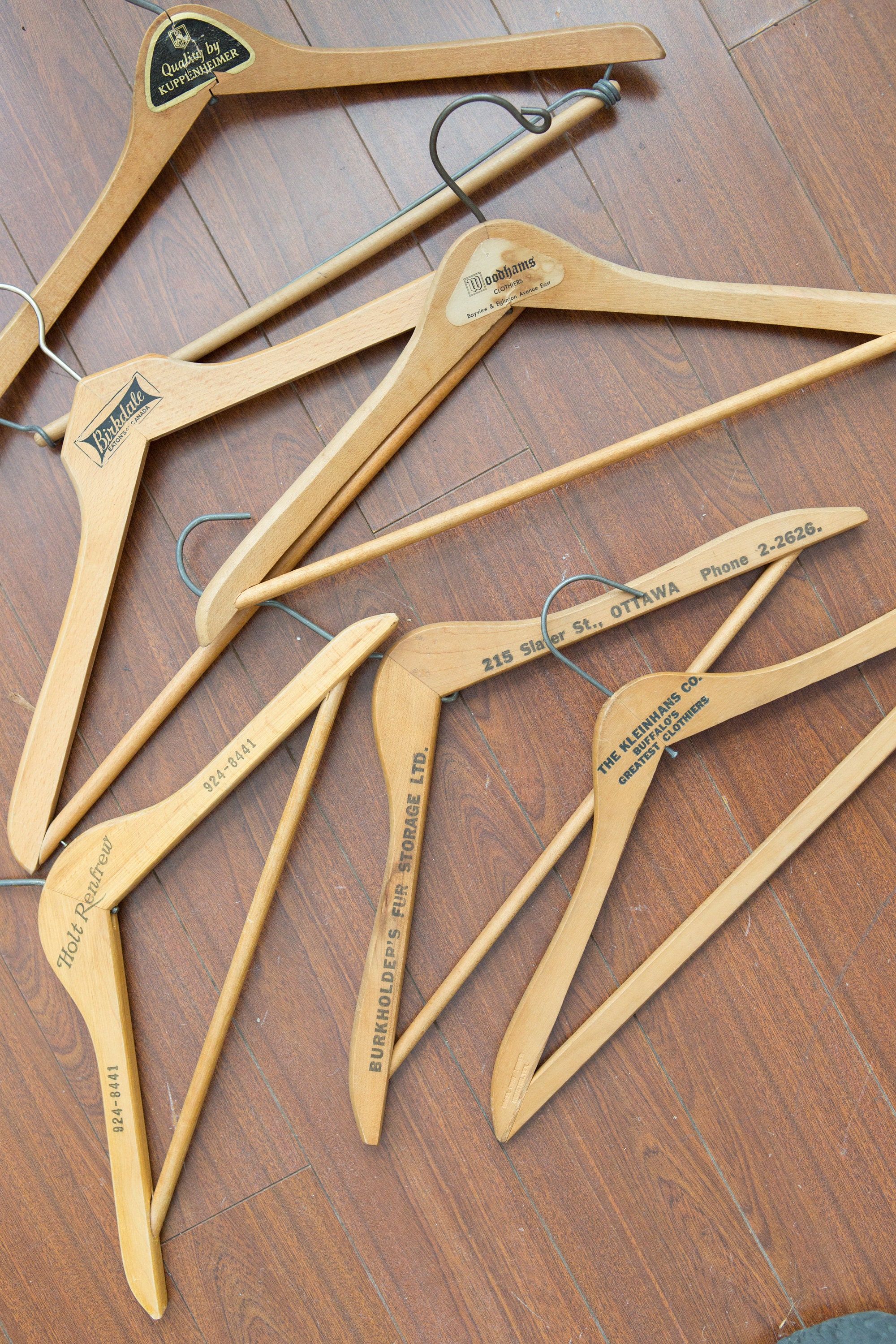 10 Wood Hangers Vintage Clothing Hangers from Toronto Canada with