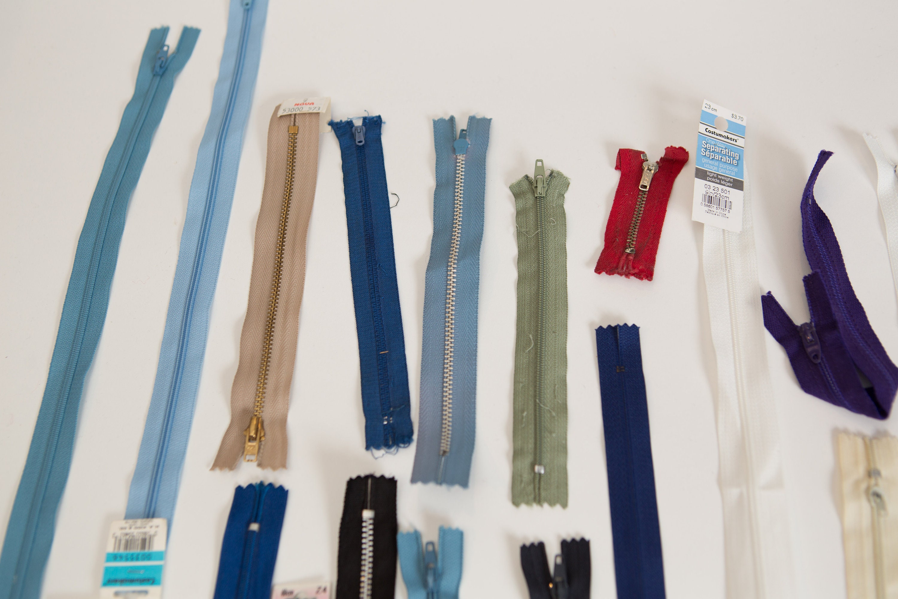 Vintage Zippers Lot of Vintage Coat Zippers Sewing Machine accessories