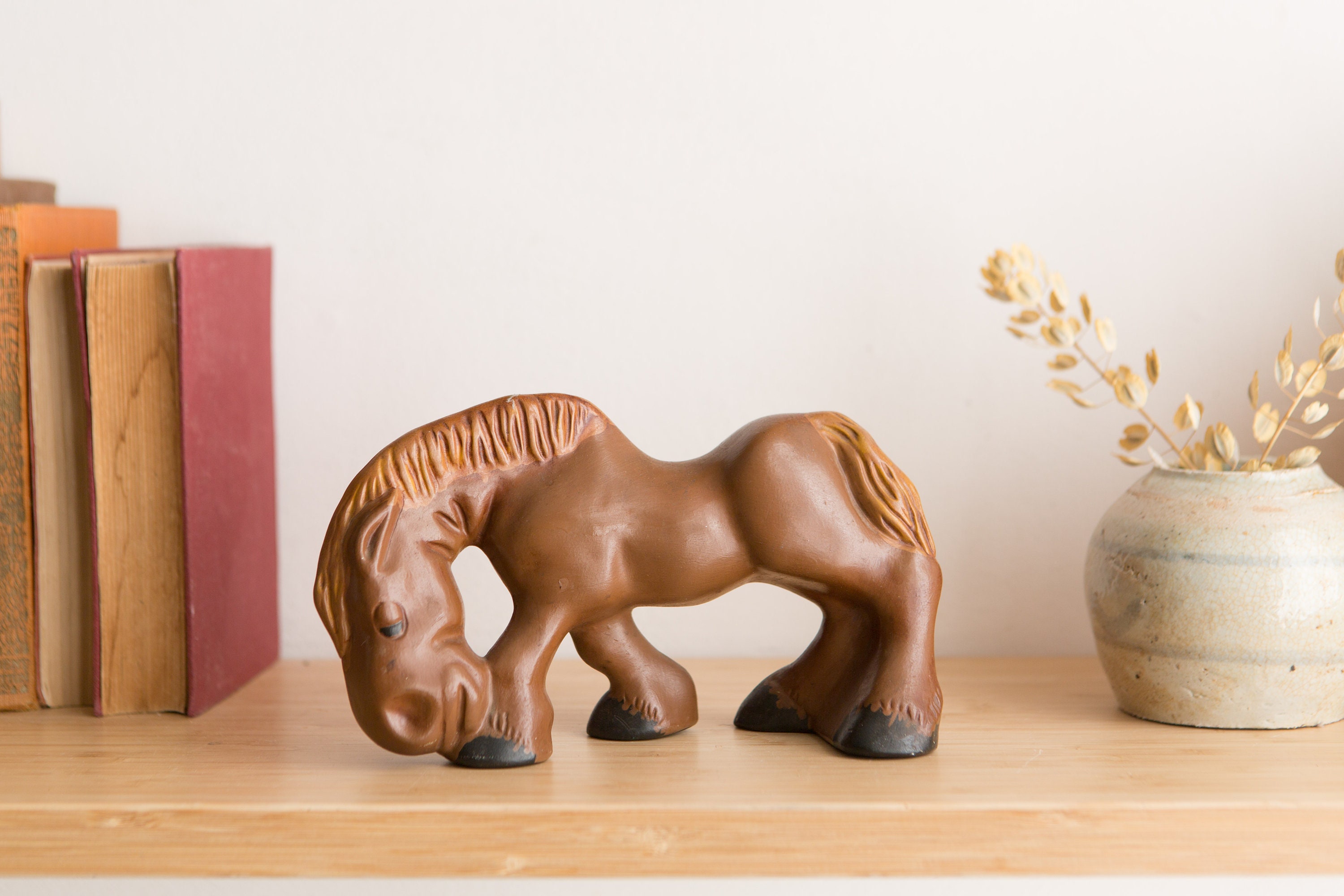 Vintage Ceramic Donkey Statue 1960's Retro American Kitsch 1969