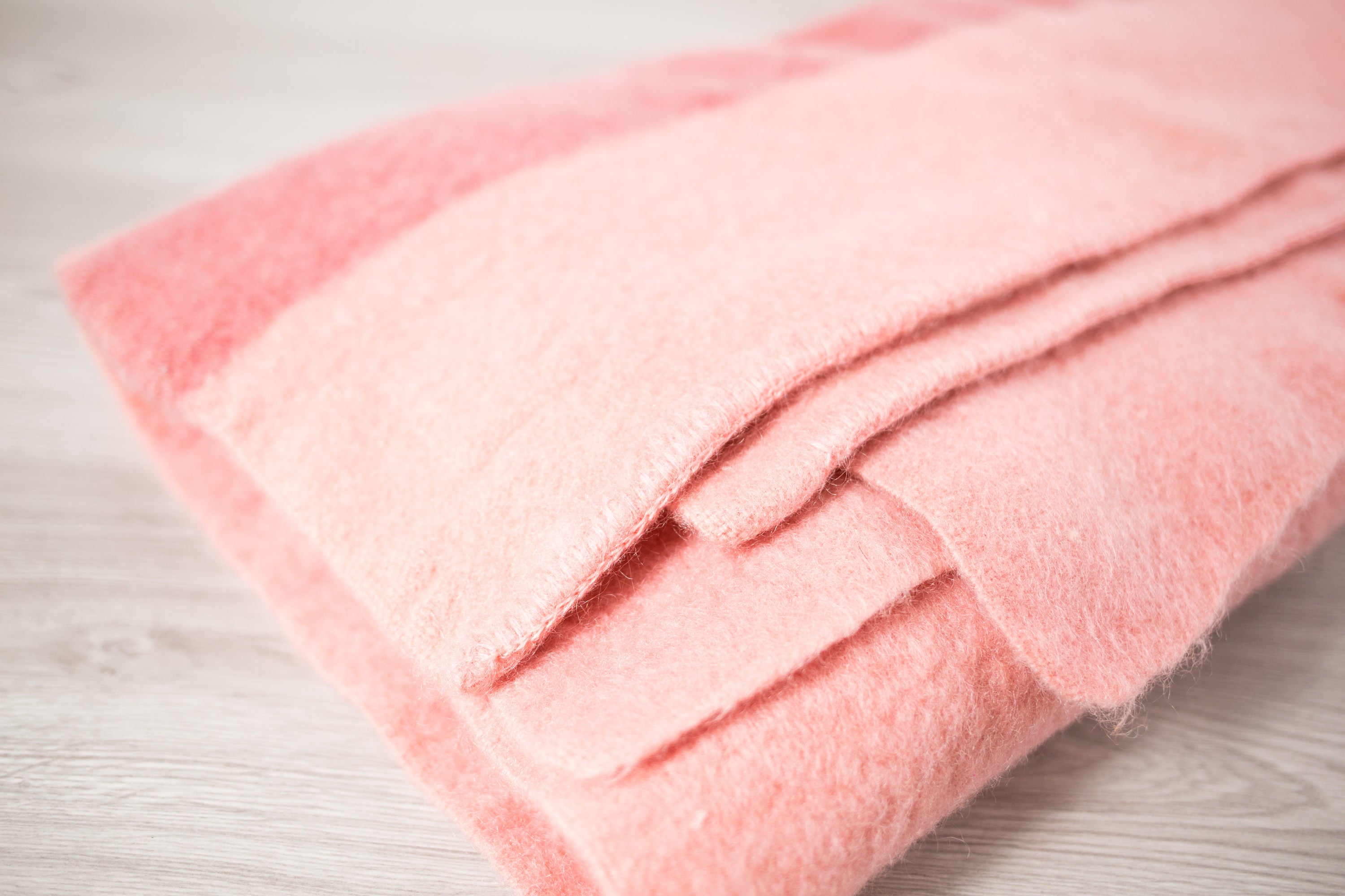 Pink Wool Stripe Blanket / Large Vintage Barley's Witney Point Wool