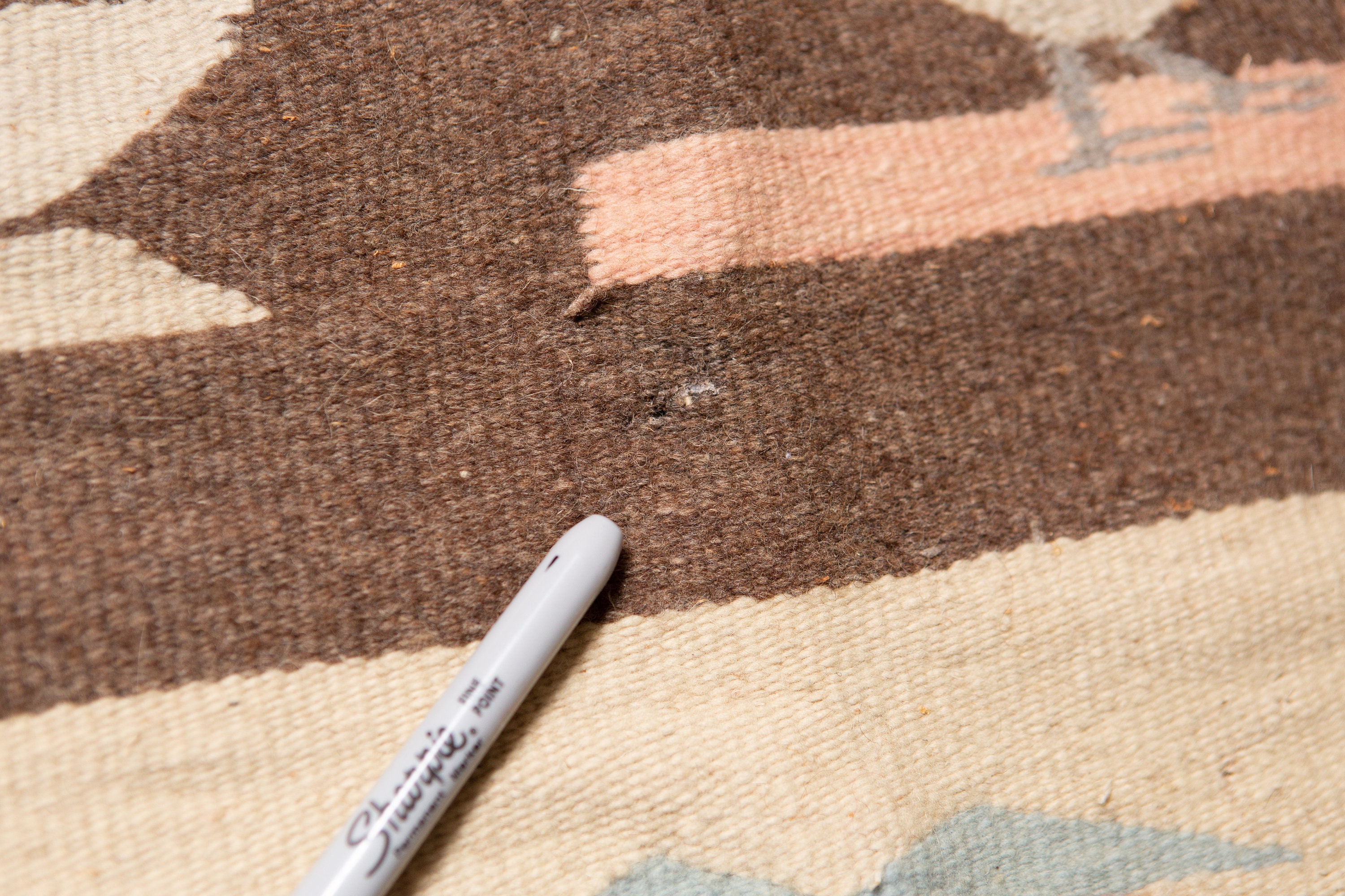 Vintage Accent Rug or Wall Hanging with Squirrels, Birds Brown and