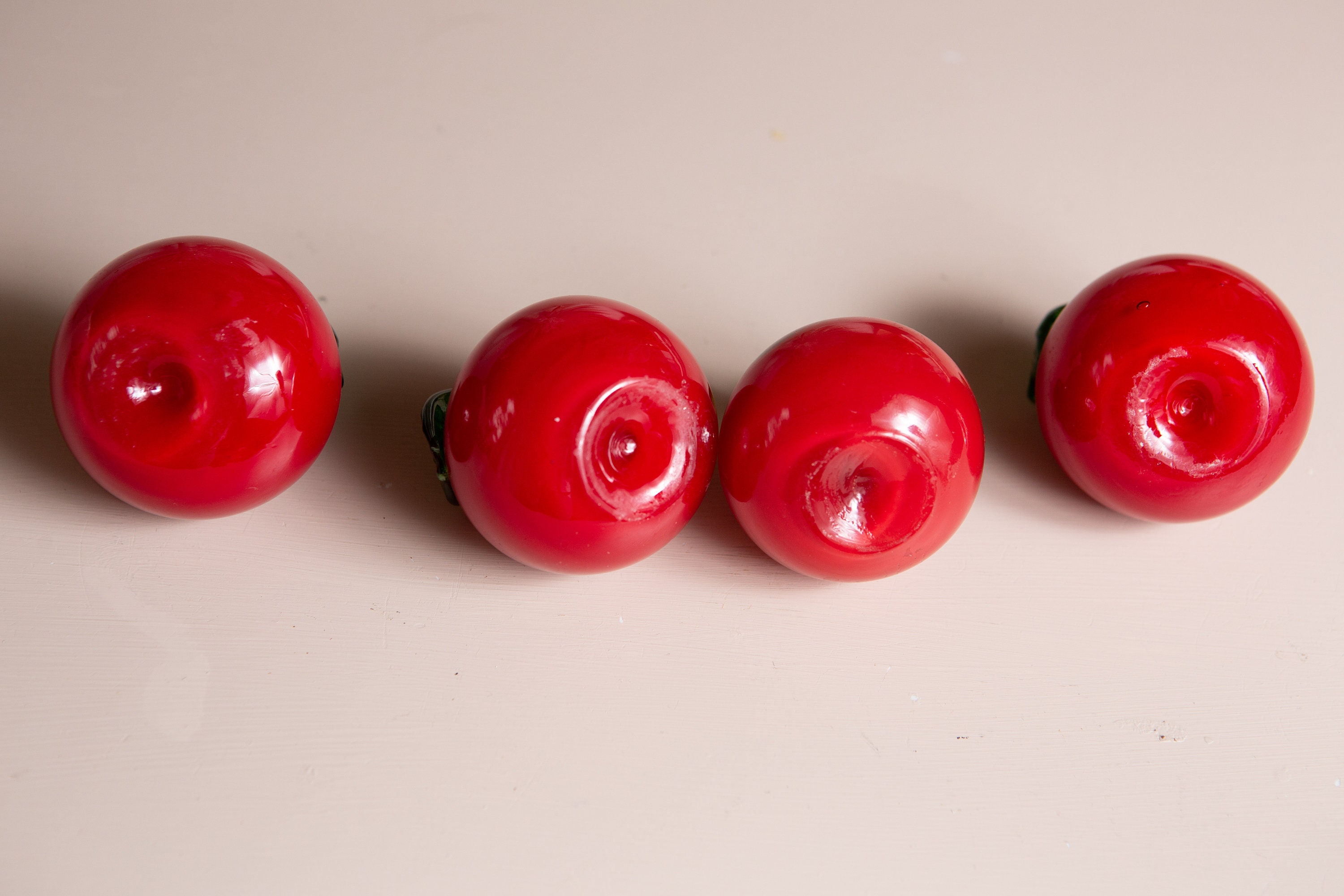 Vintage Glass Tomatoes / Vegetables Retro Handblown Art Glass Fruit