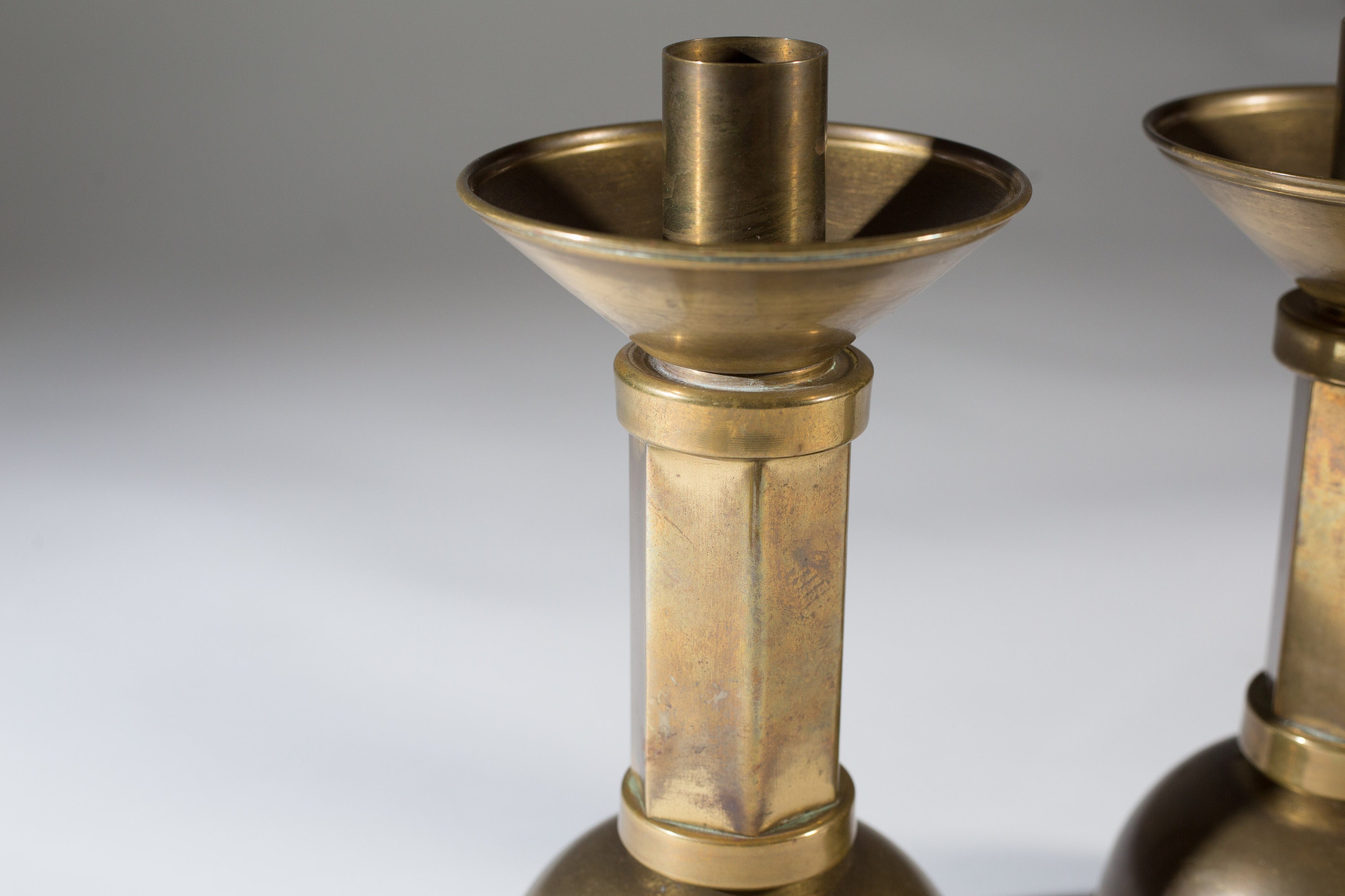 Brass Candlestick Holders Church Style Renaissance Gothic Medieval