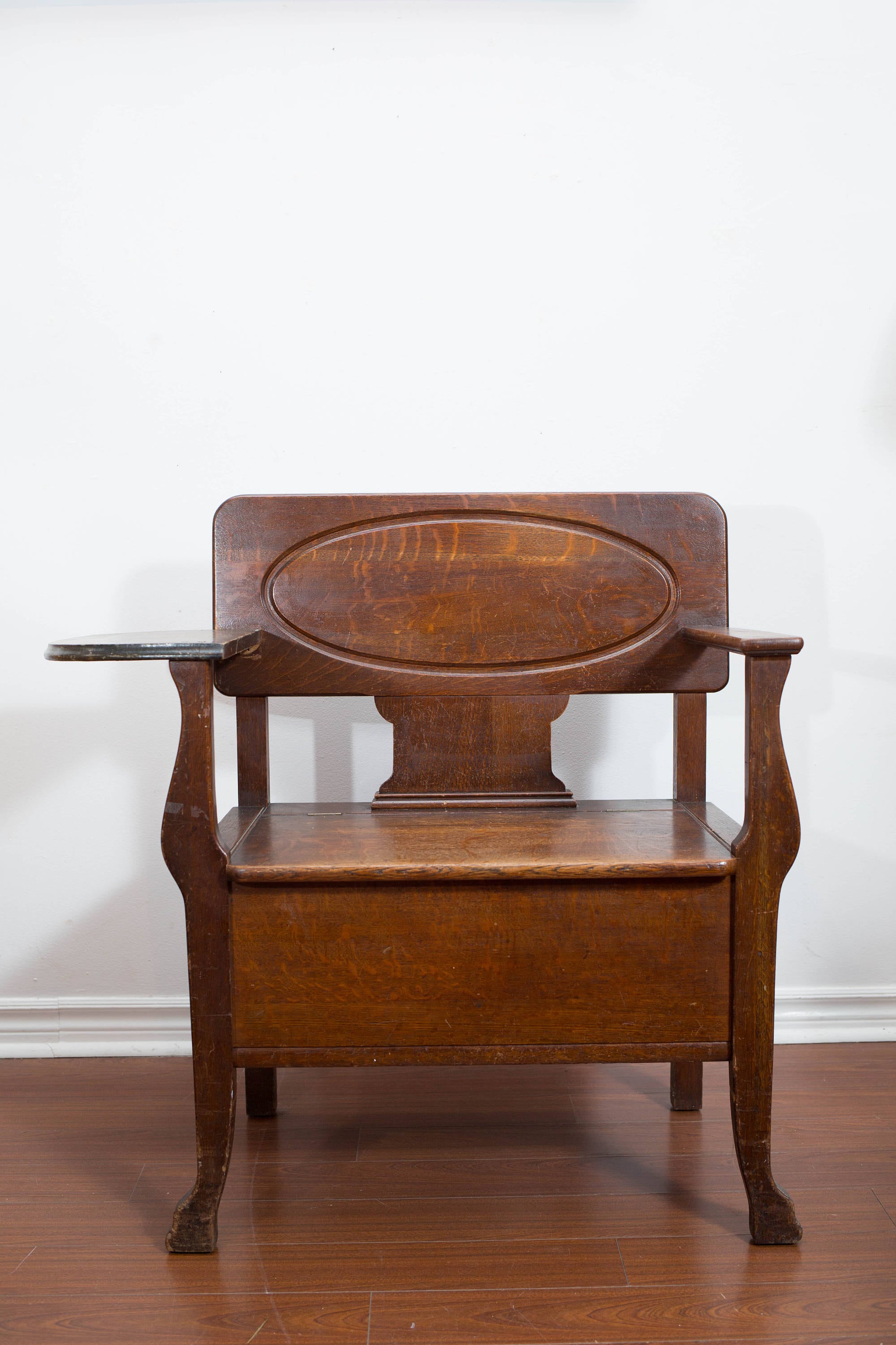 Antique Telephone Bench / Sturdy Solid Wood Canadiana Vintage Primitive
