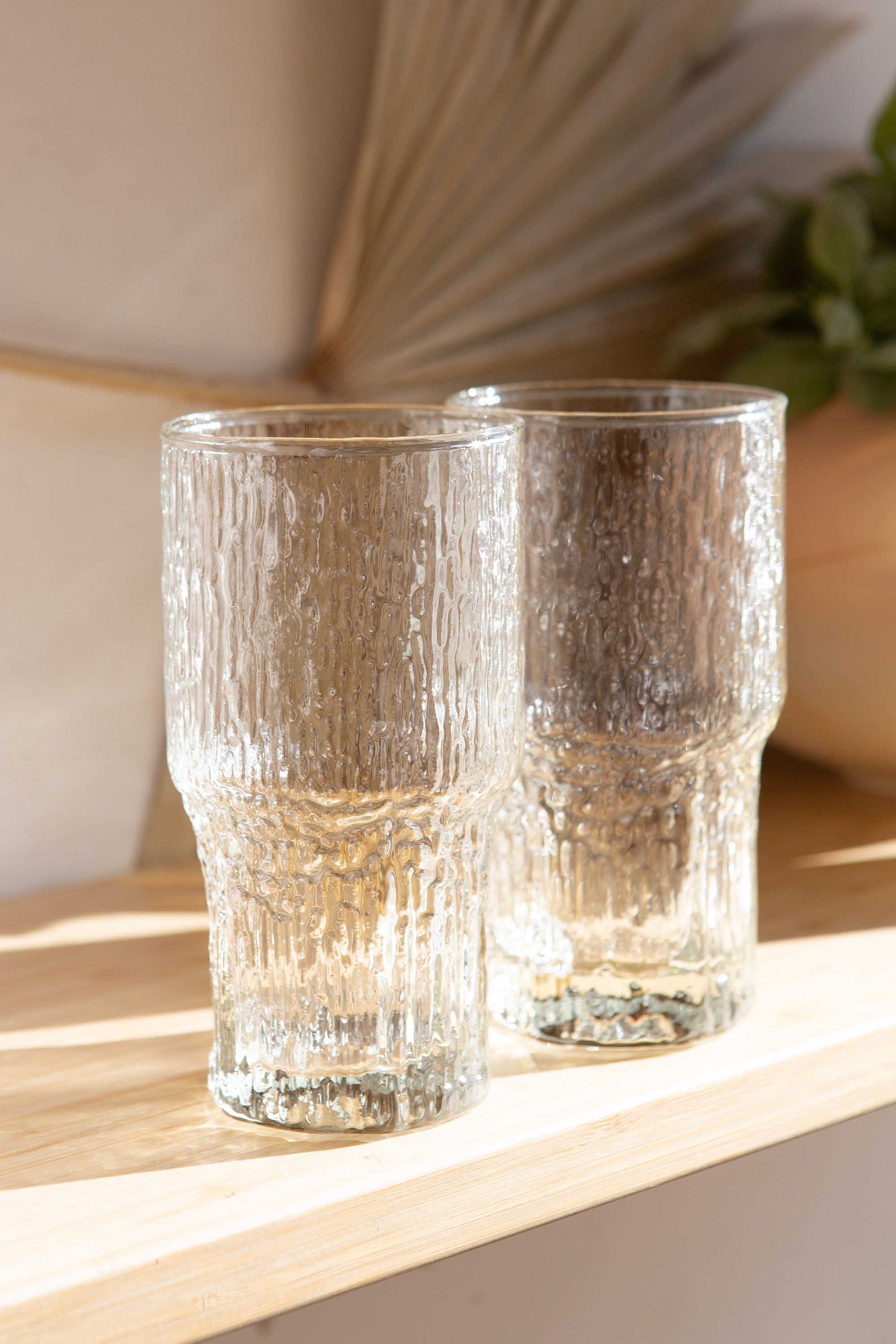 Ice Textured Glasses 12oz Finnish Style Glassware Scandinavian