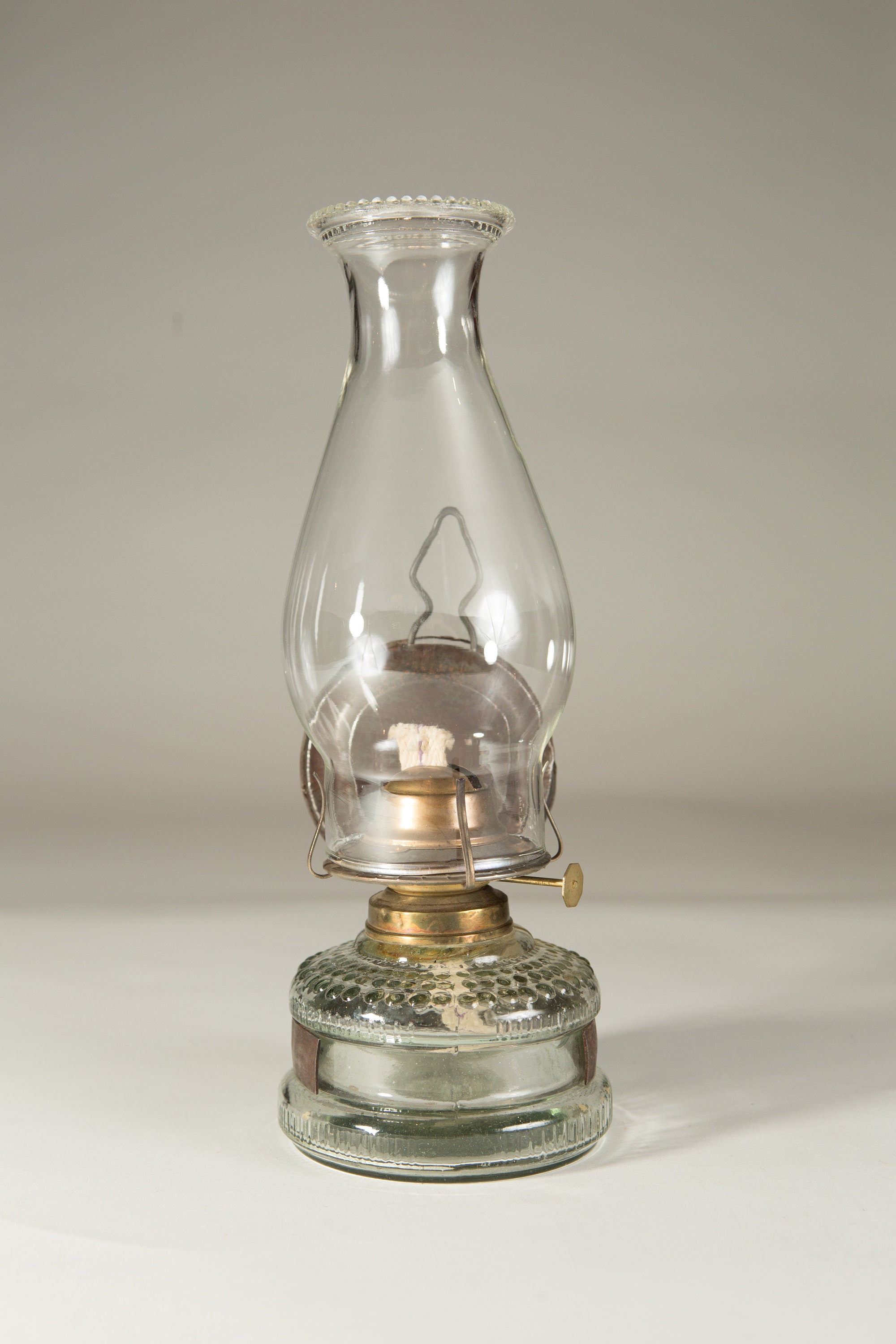 Chimney Oil Lamp Vintage Glass Lantern with Wick Retro Lighting