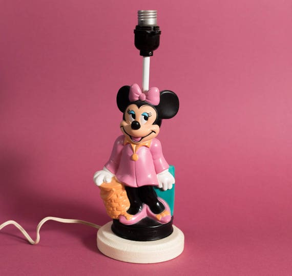 Disney Minnie Mouse lampe noeud rose Vintage voyage lampe d’éclairage en plastique de bagage Disney Minnie Mouse lampe noeud rose Vintage voyage lampe d’éclairage en plastique de bagage
