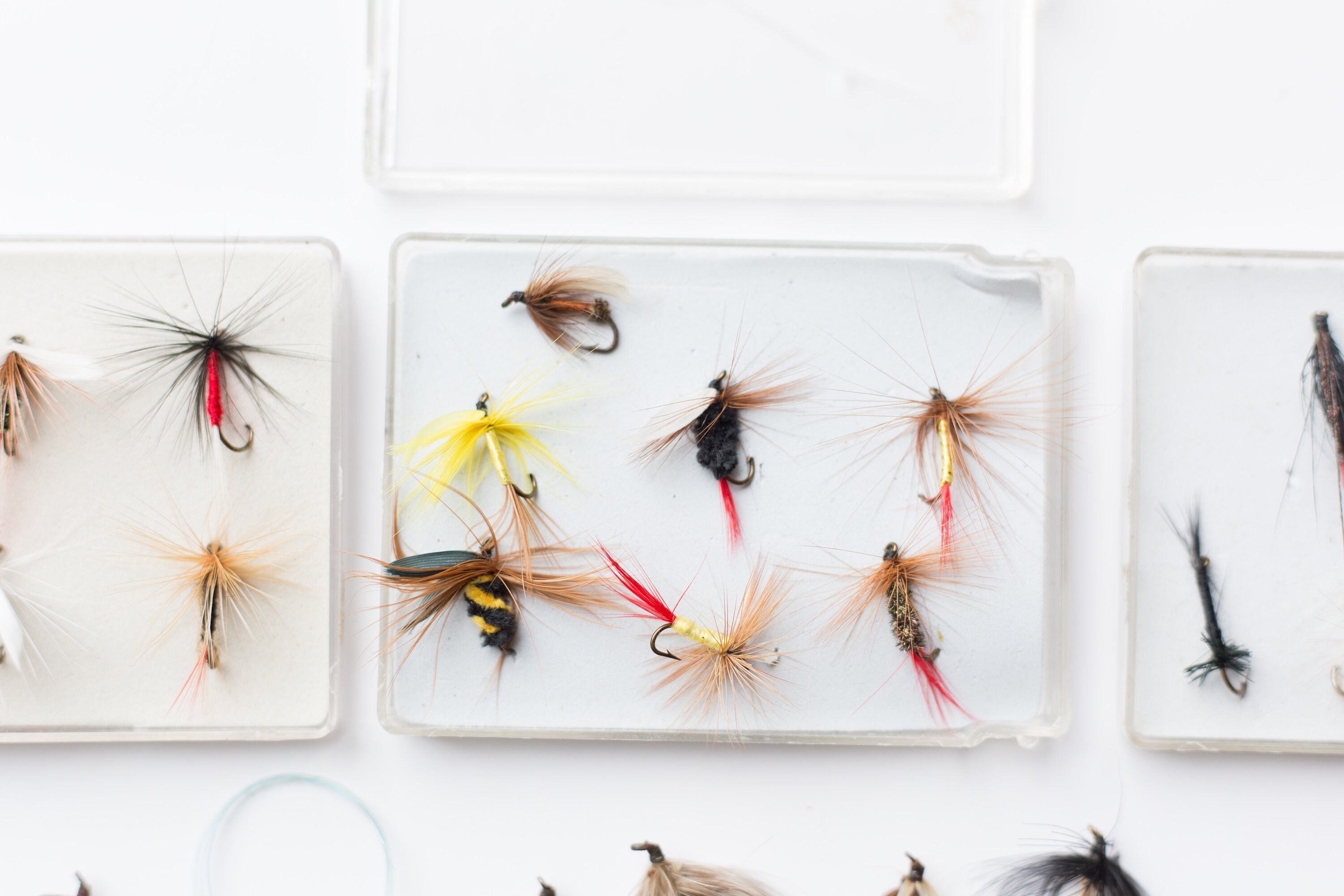 50 Vintage Fly Fishing Flies Tackle - Retro Fish Lours - Canadian