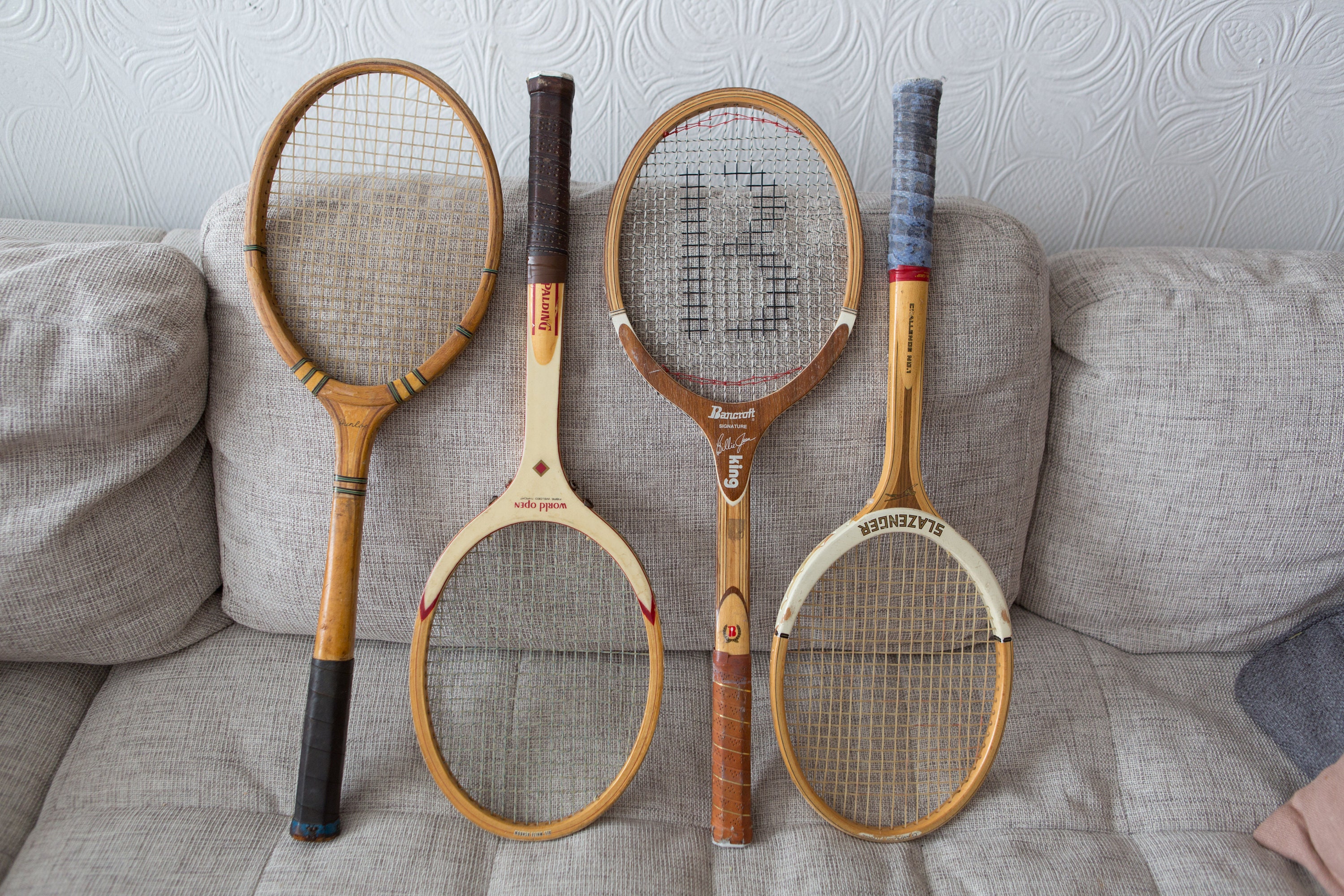 Vintage Wood Tennis Racquets Set of 4 Wooden Rackets Retro Sports