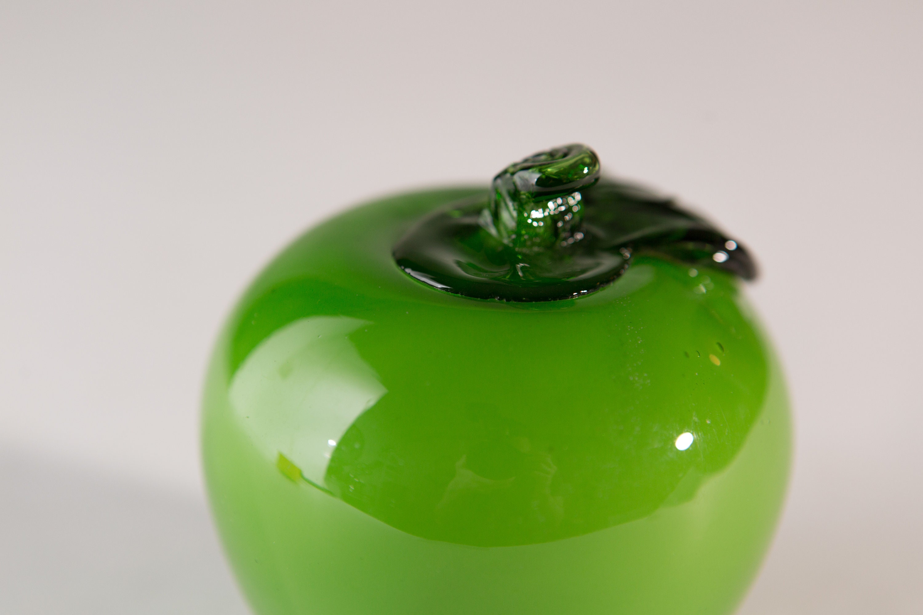 Vintage Glass Green Apple / Retro Handblown Art Glass / Fruit and ...