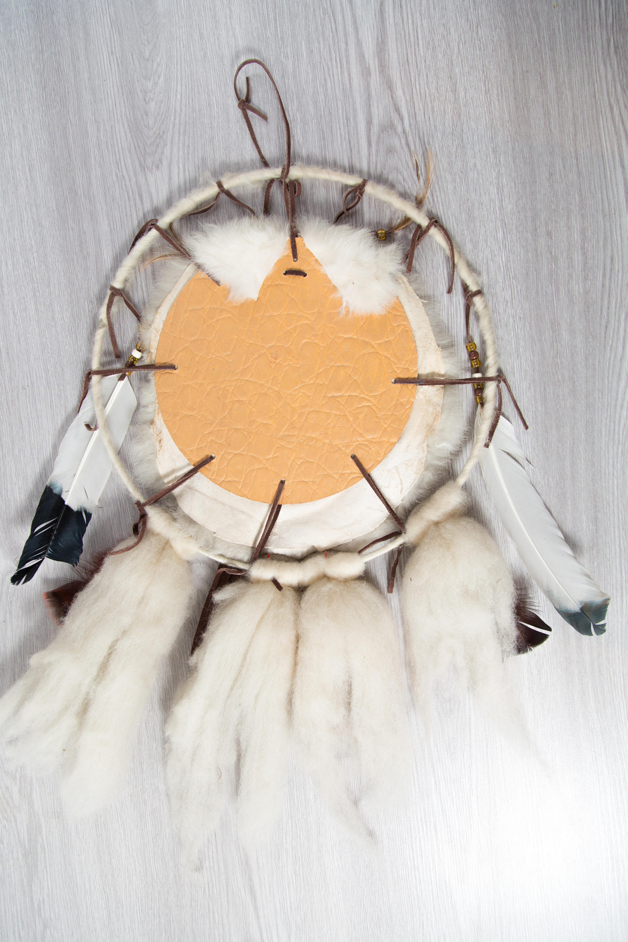 Large Dream Catcher / Dream Catcher with Feathers, Tassels, Leather