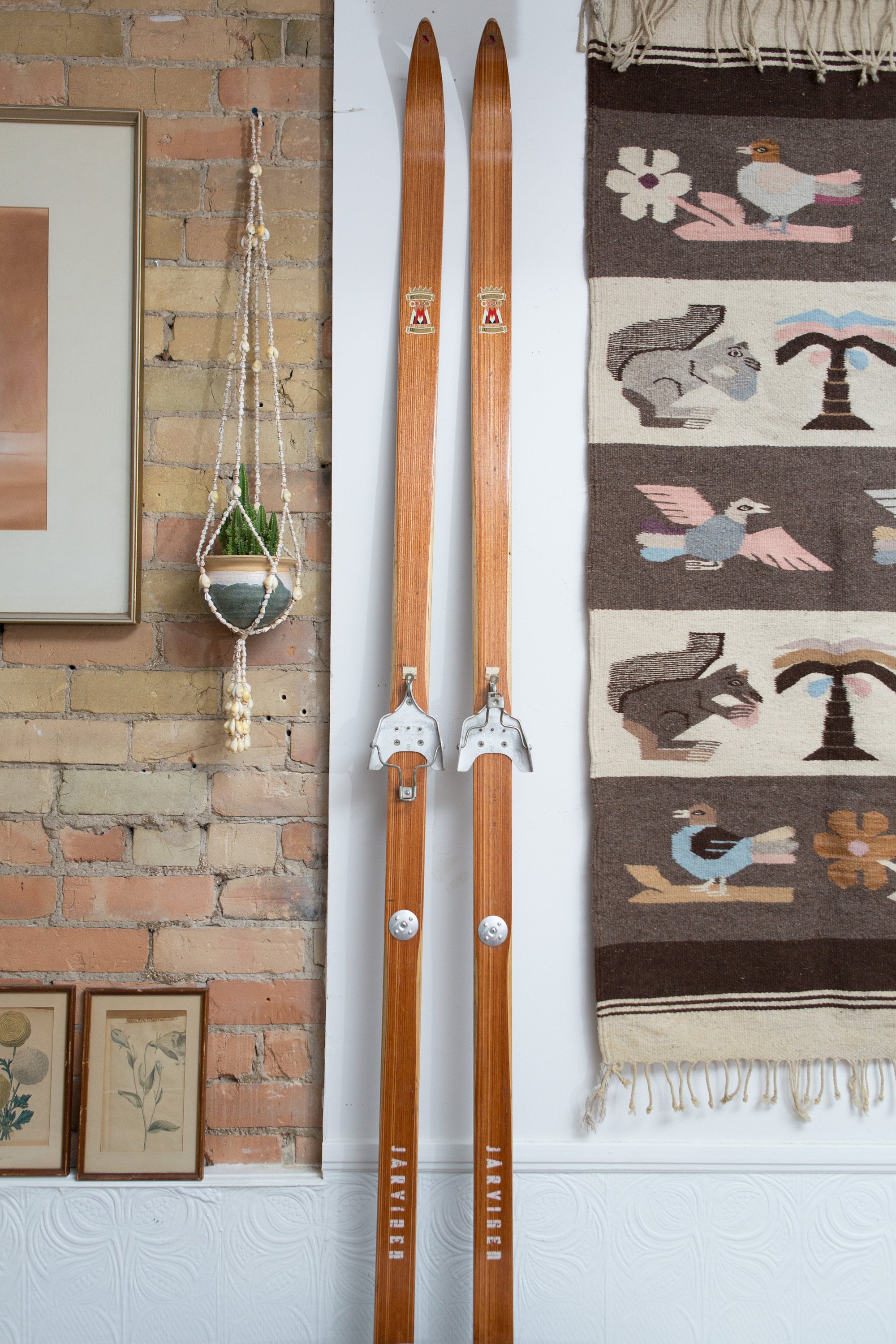 Vintage Wooden Skis Esko Järvinen Finland Snow Skis 75
