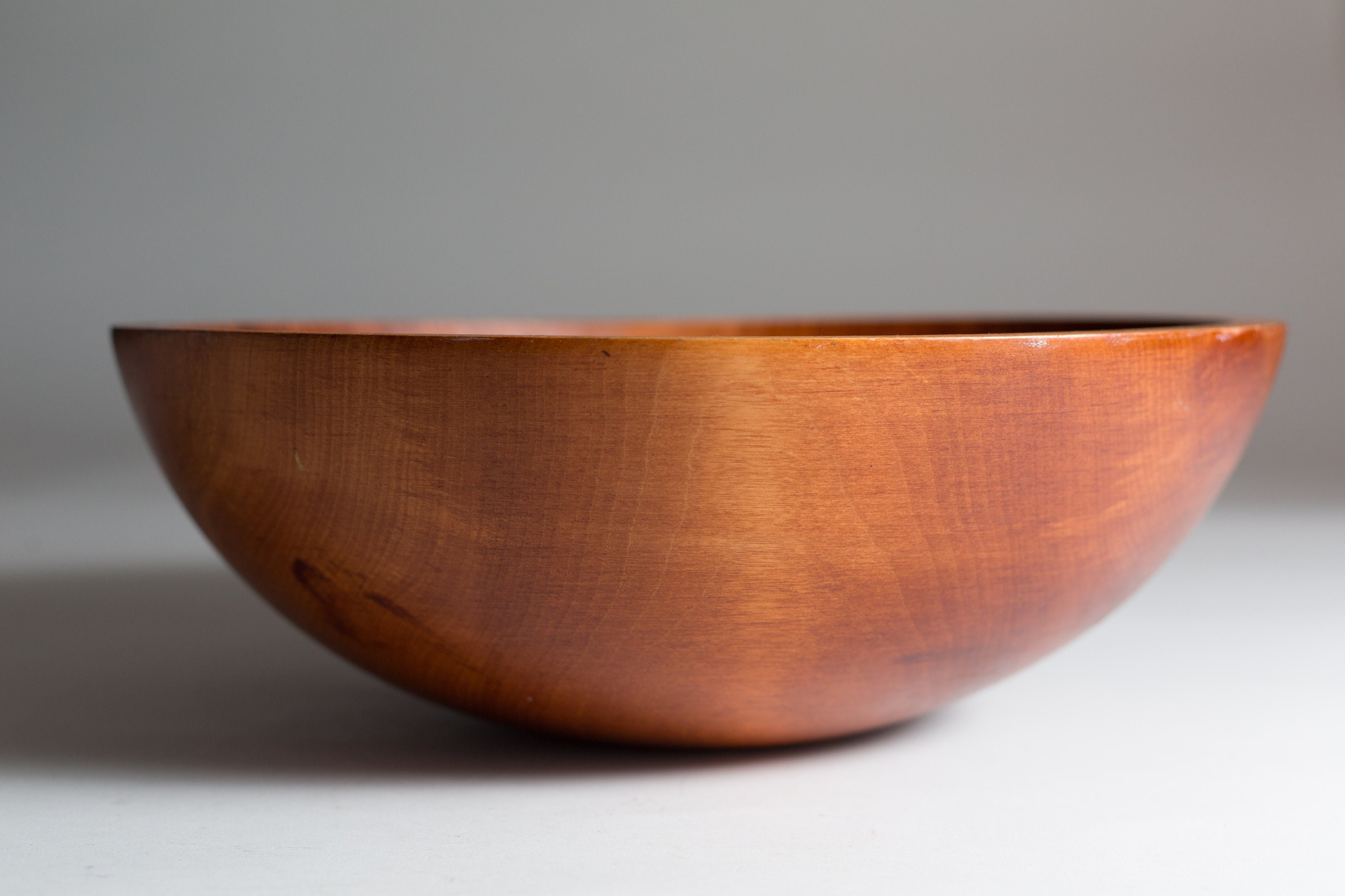 Large Wood Salad Bowl 1960s Vintage Solid Maple Wood Baribocraft