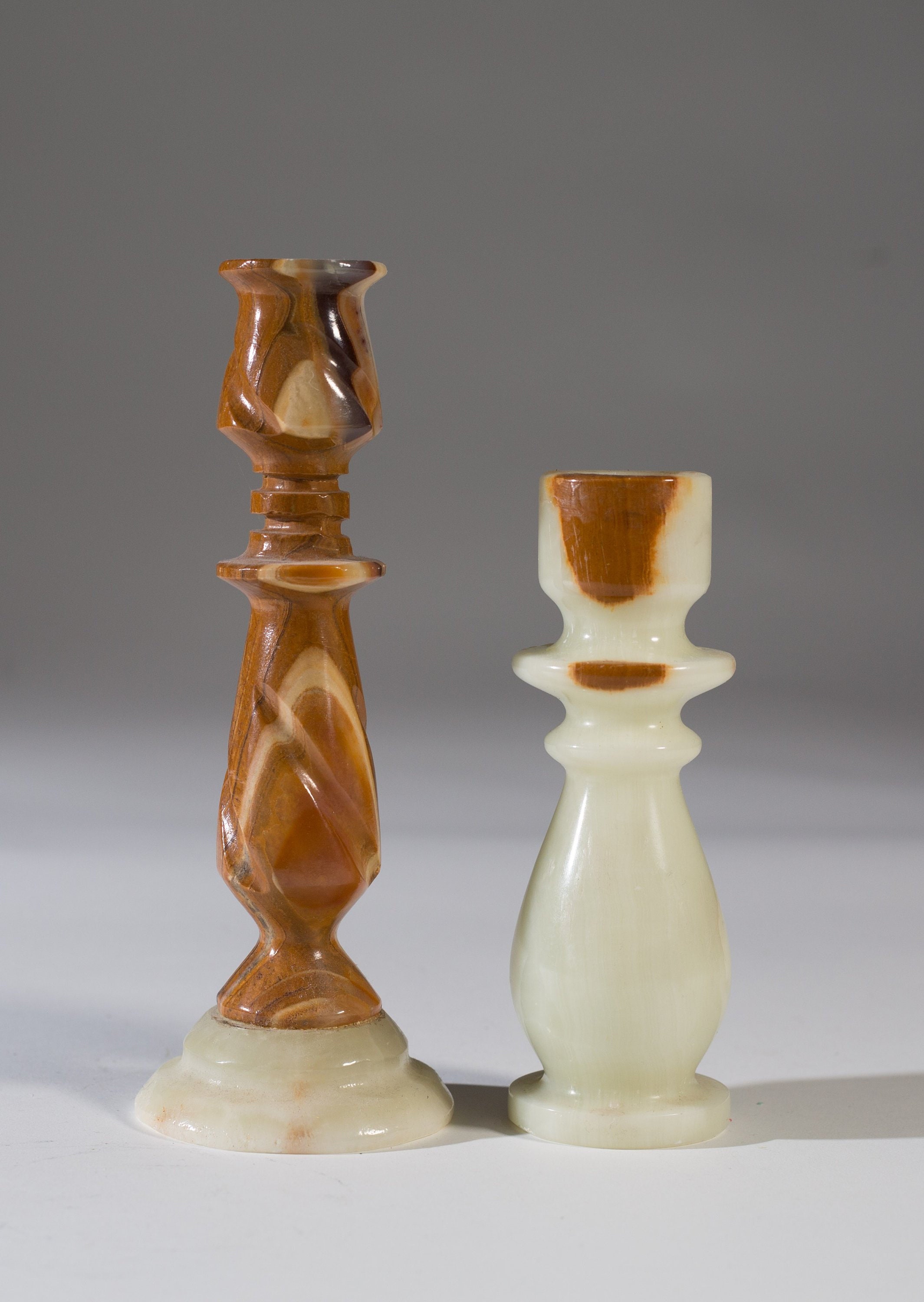 Stone Candlestick Holders Pair of Vintage Witchy Candlestick Holders