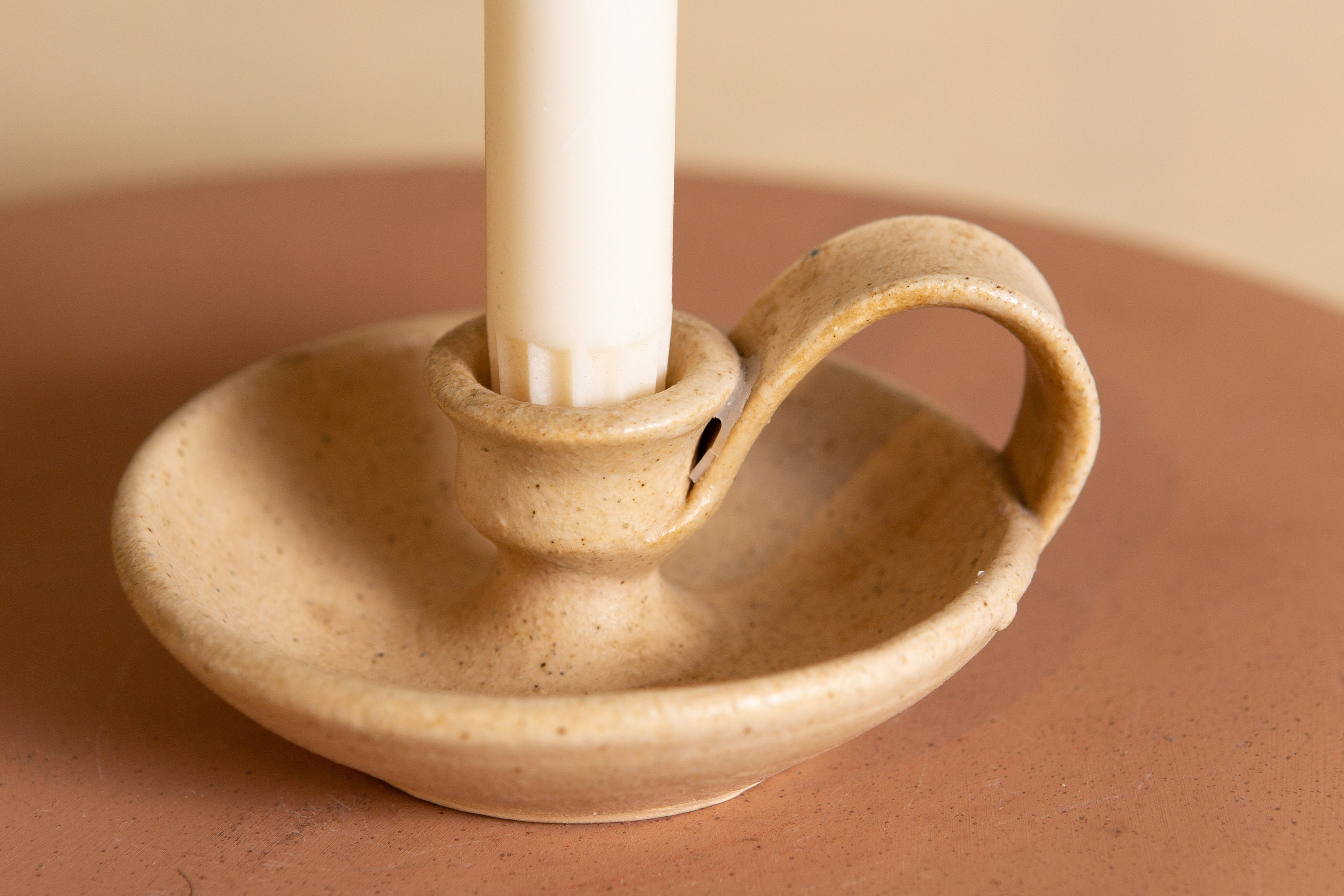 Vintage Ceramic Candlestick Holders Minimalist Handmade Studio