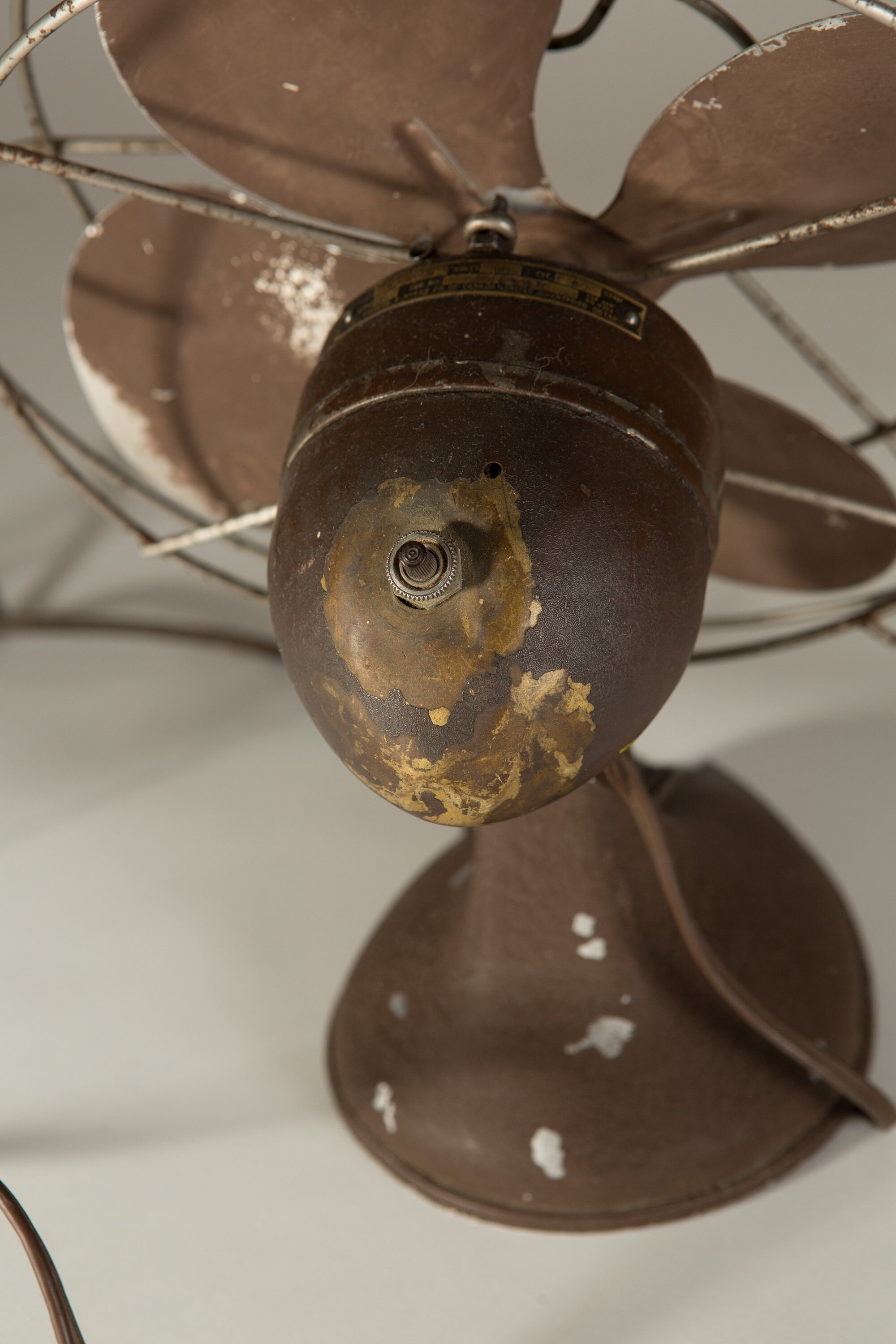 Vintage Metal Fan Minimalist Retro Industrial Brown Coloured Electric