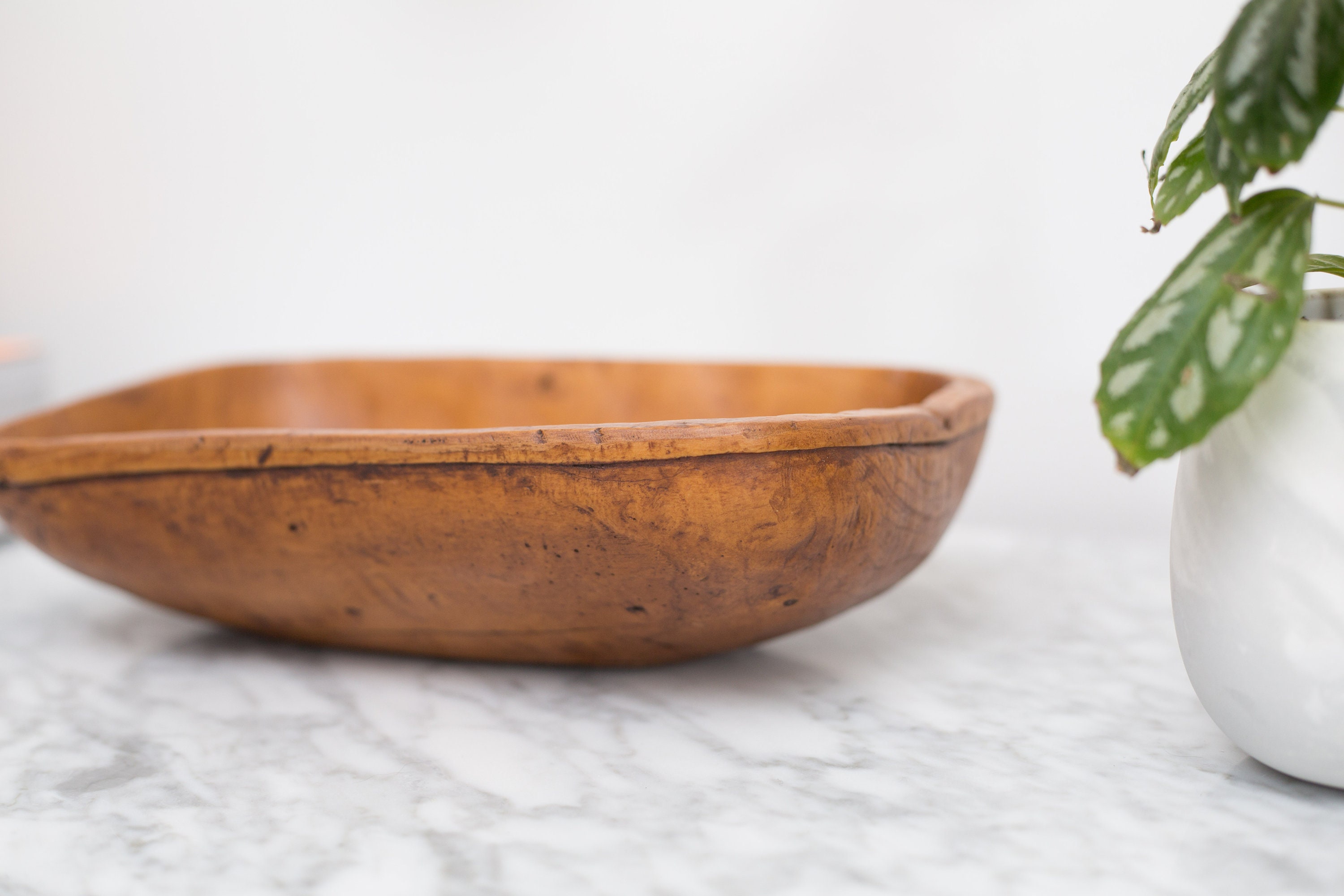 Antique Wood Tray Primitive Folk Vintage Handmade Carved Decorative