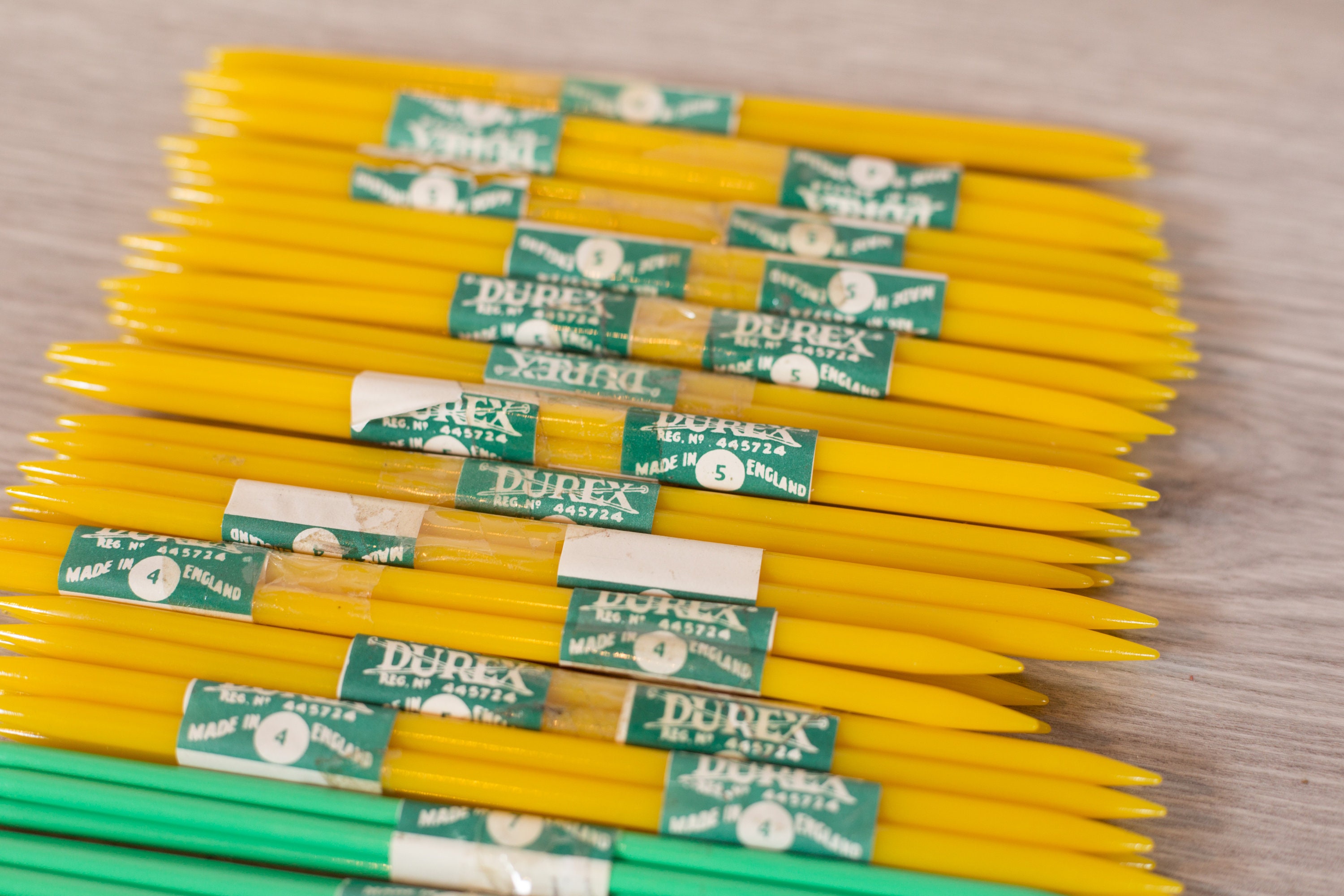 Vintage Knitting Needles Durex Plastic Crochet Needles Colourful