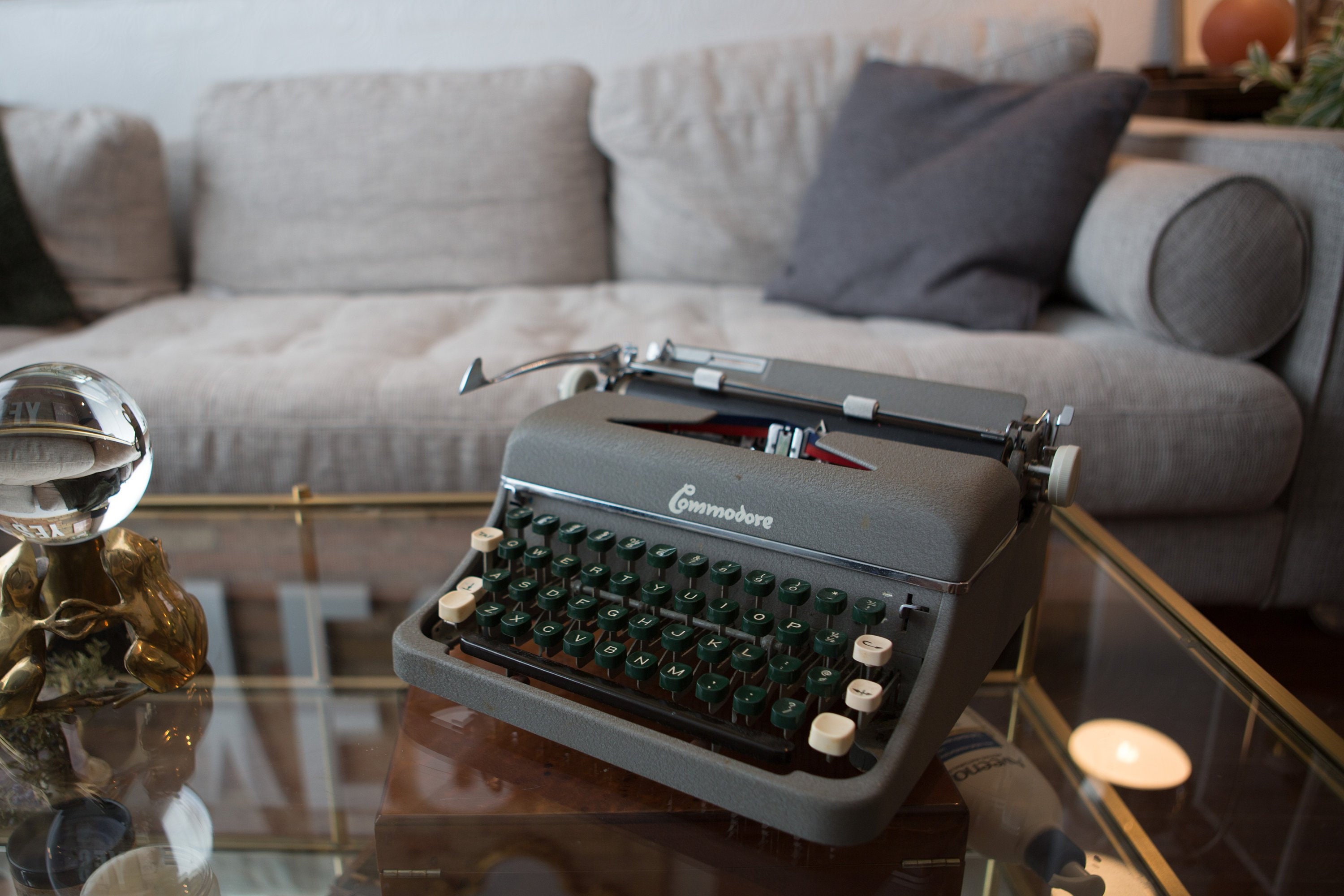 Commodore Typewriter Vintage WORKING Grey Portable Typewriter with