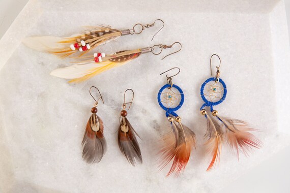 Feather Red Cedar earring