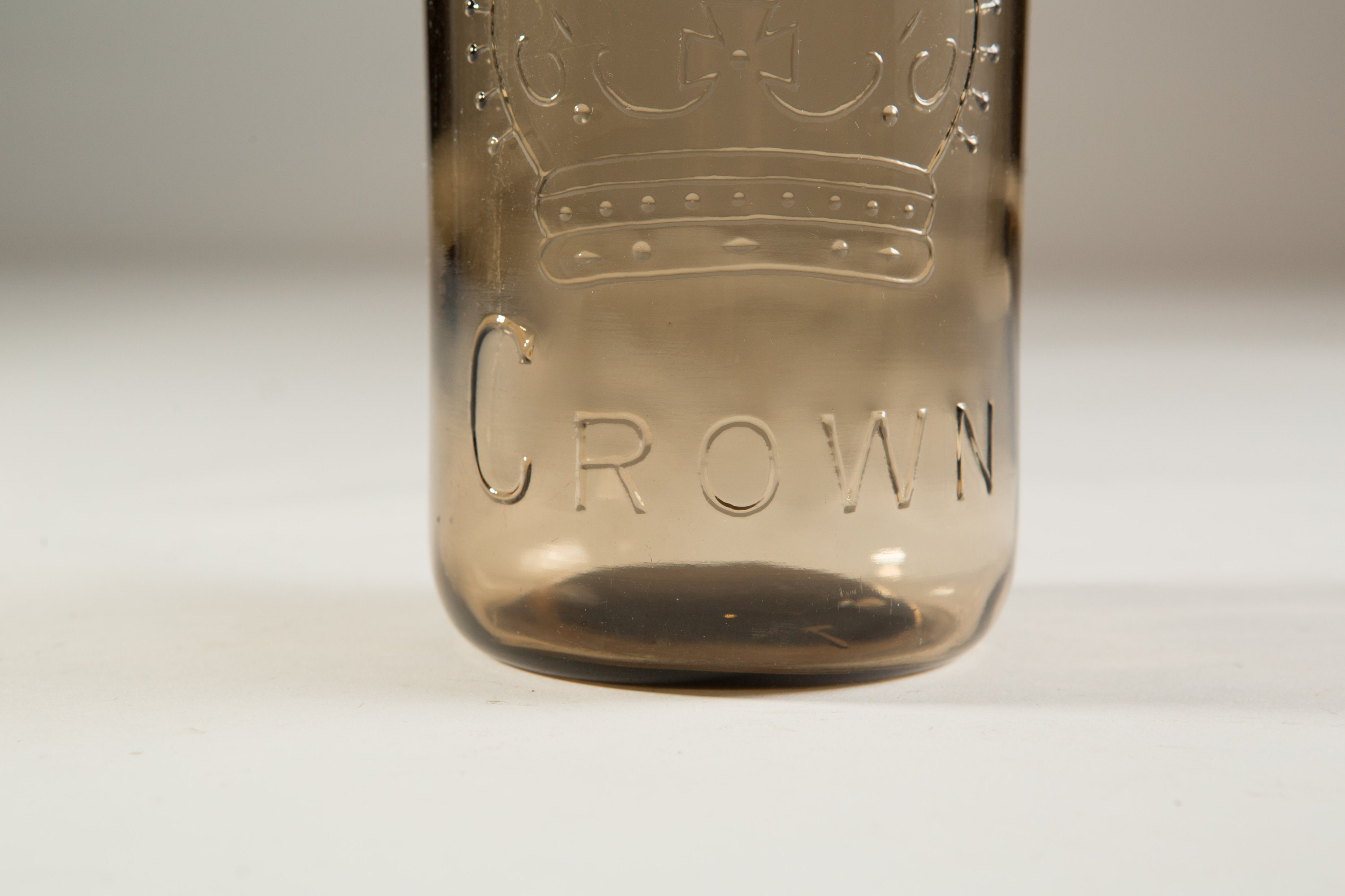 1940's Crown Canning Mason Jar with Brown Tinted Glass (Made in Canada) Farmhouse Decor Quart