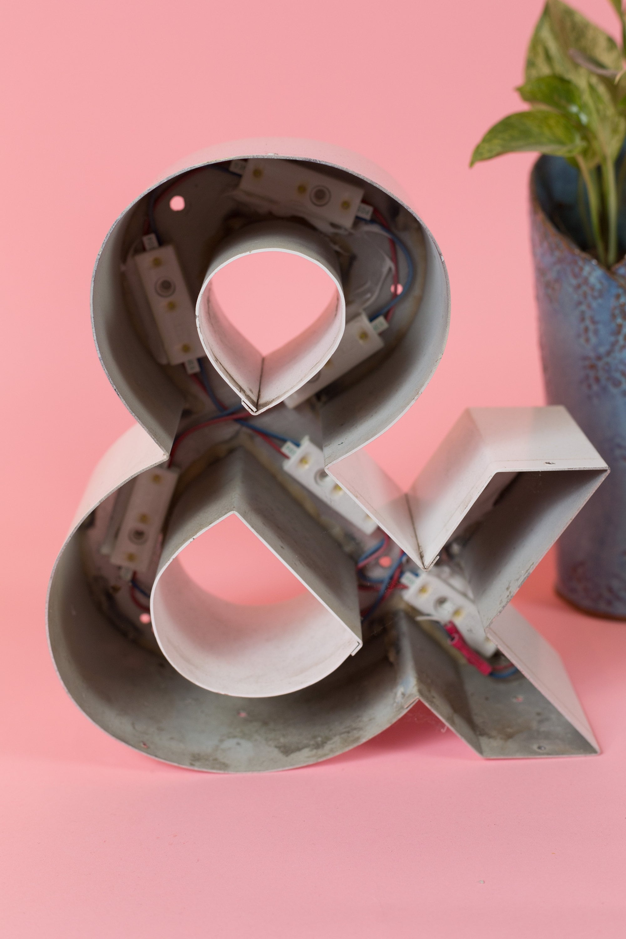 Ampersand Marquee Letters Store Sign Alphabet Letters Vintage Decorate White Metal Shop Sign