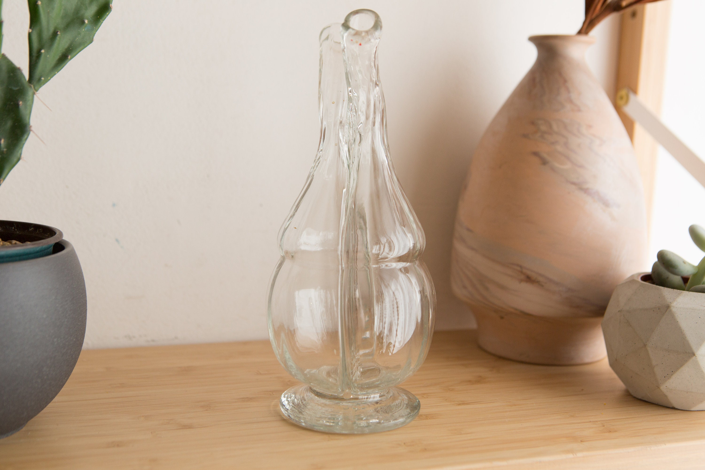 Glass Heart Vase Anatomical Heart Clear Glass Flower Vase