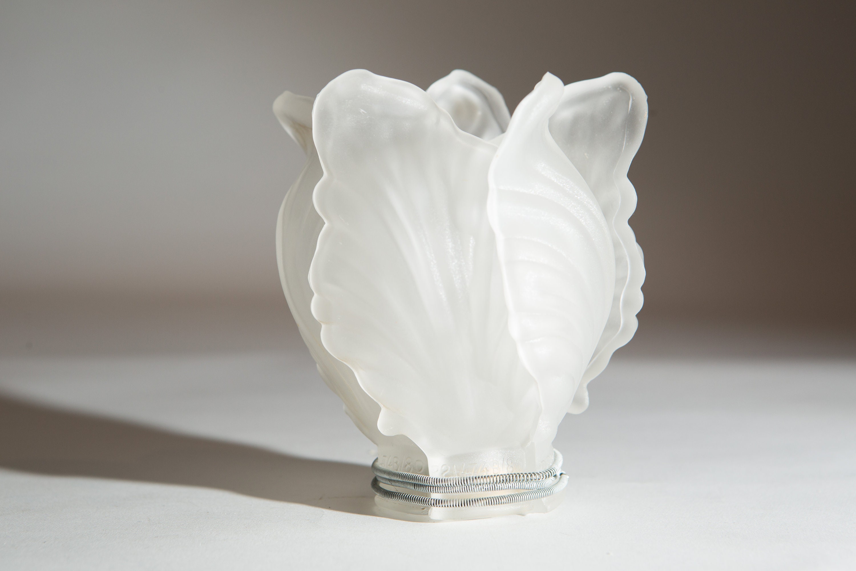 Vintage Glass Shade Translucent Frosted Pressed Leaf Flower Shaped Glass Pendant Chandelier