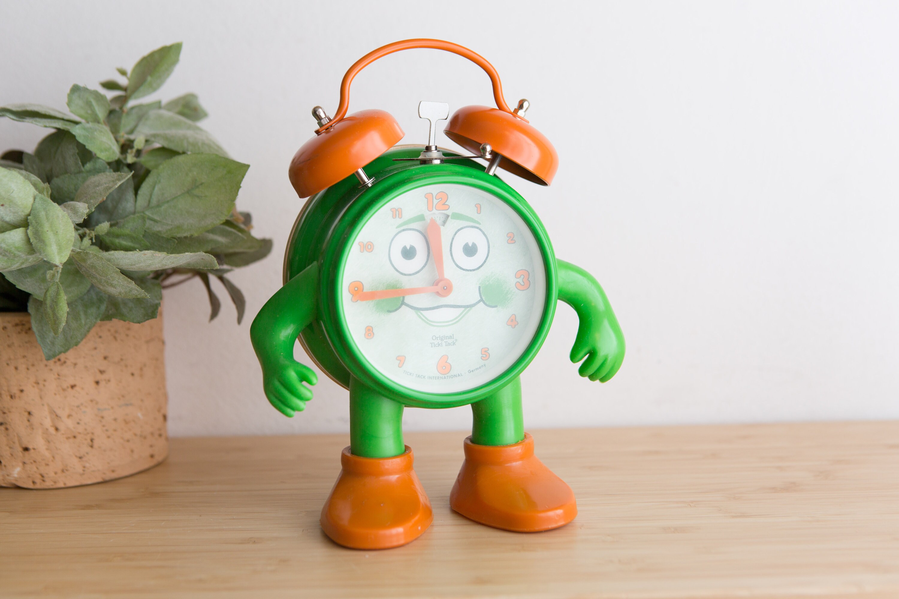 Ticki Tack Clock with Original Certificate and Box Vintage Green and