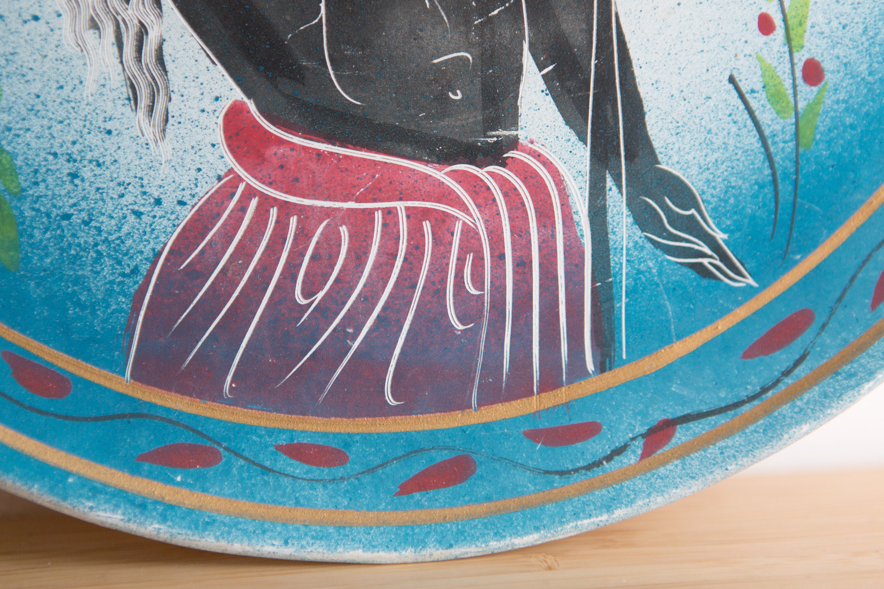 4 Decorative Wall Plates Vintage Greek Gods Style Painted Ceramic