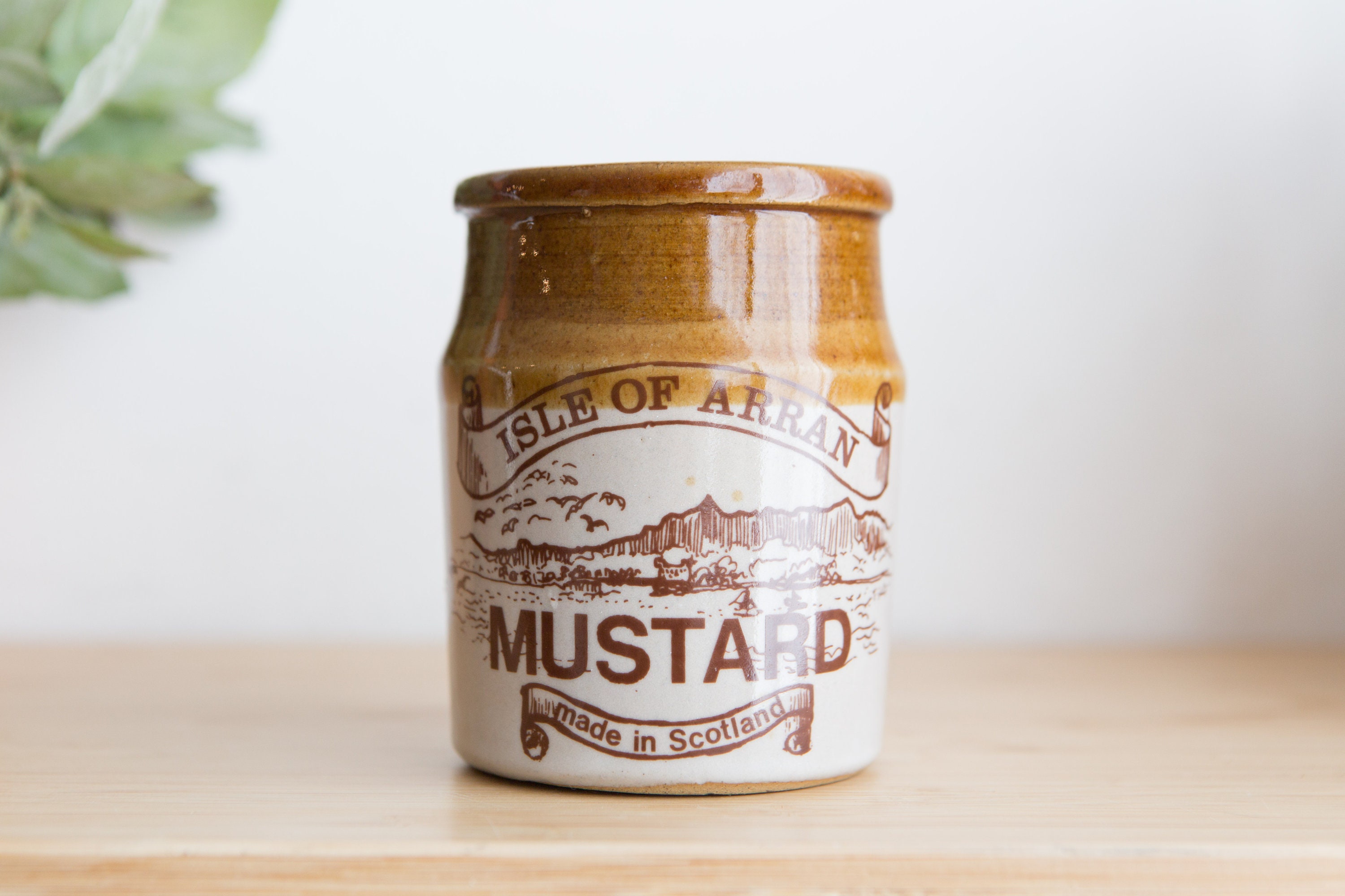 Vintage Mustard Jar - Isle of Arran Scottish Stoneware - Ceramic