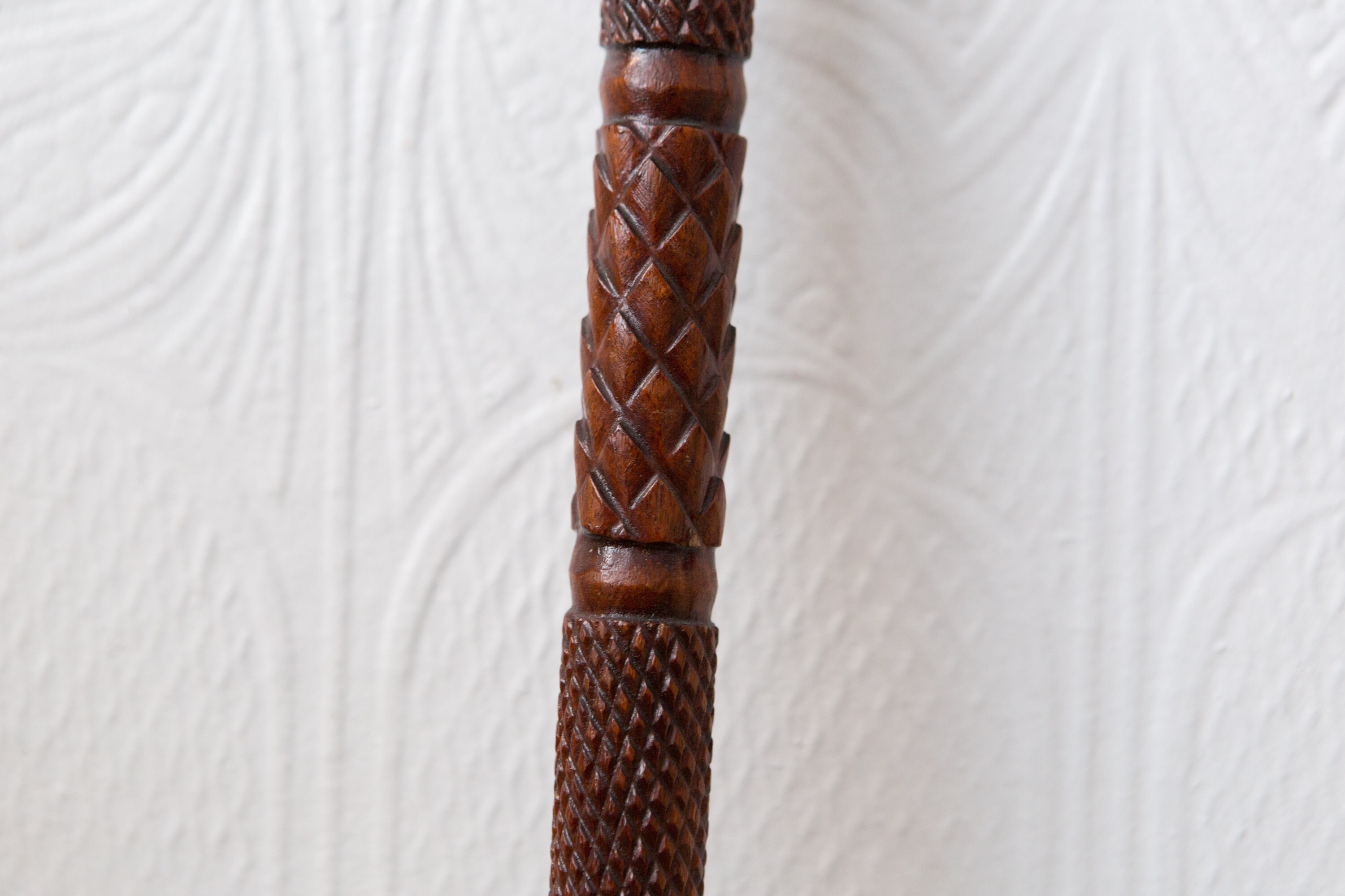 Vintage Wooden Cane with Silver Plated Screw Top Handle Natural Wood