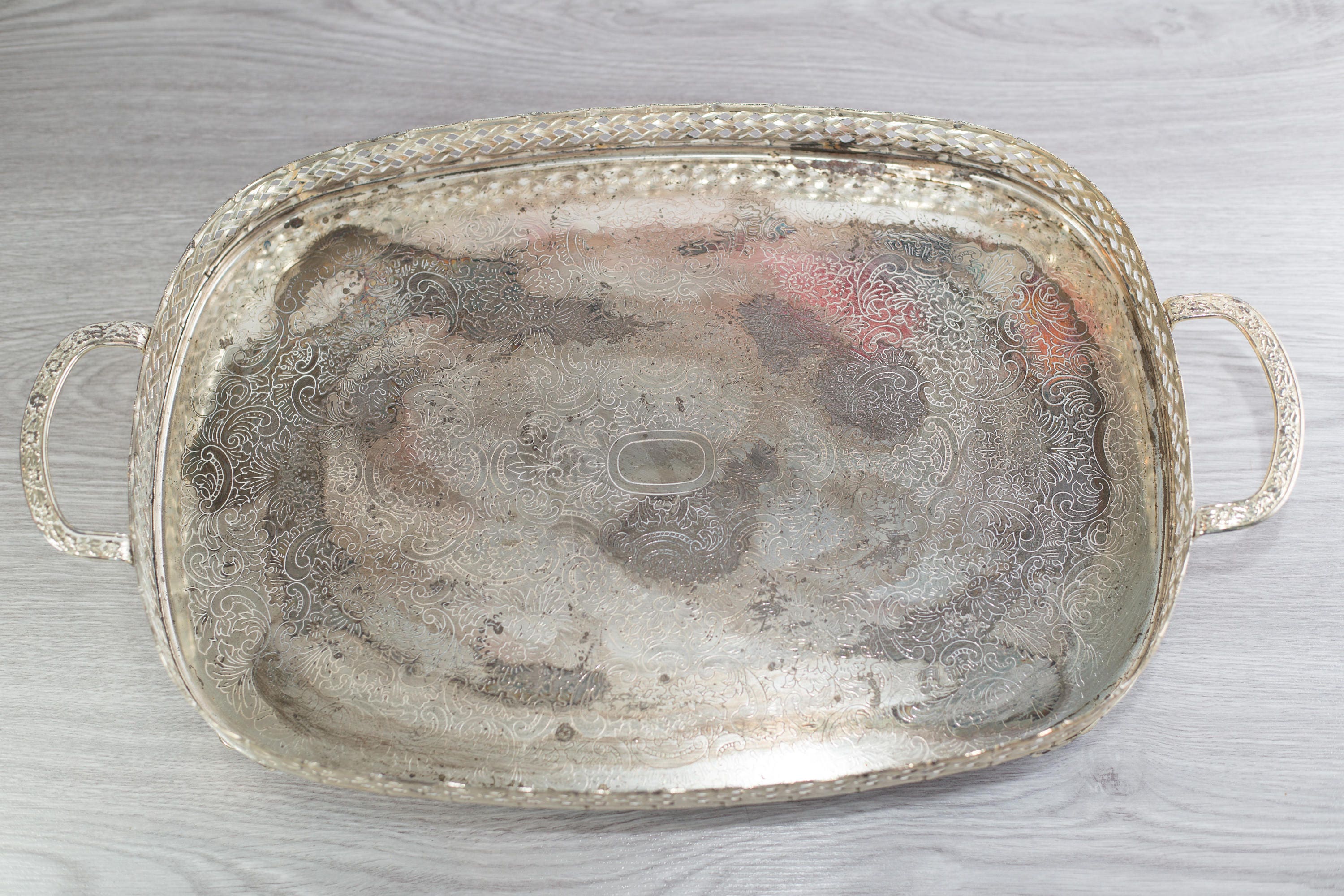 Vintage Silver Plated Tray / Breakfast in Bed Platter