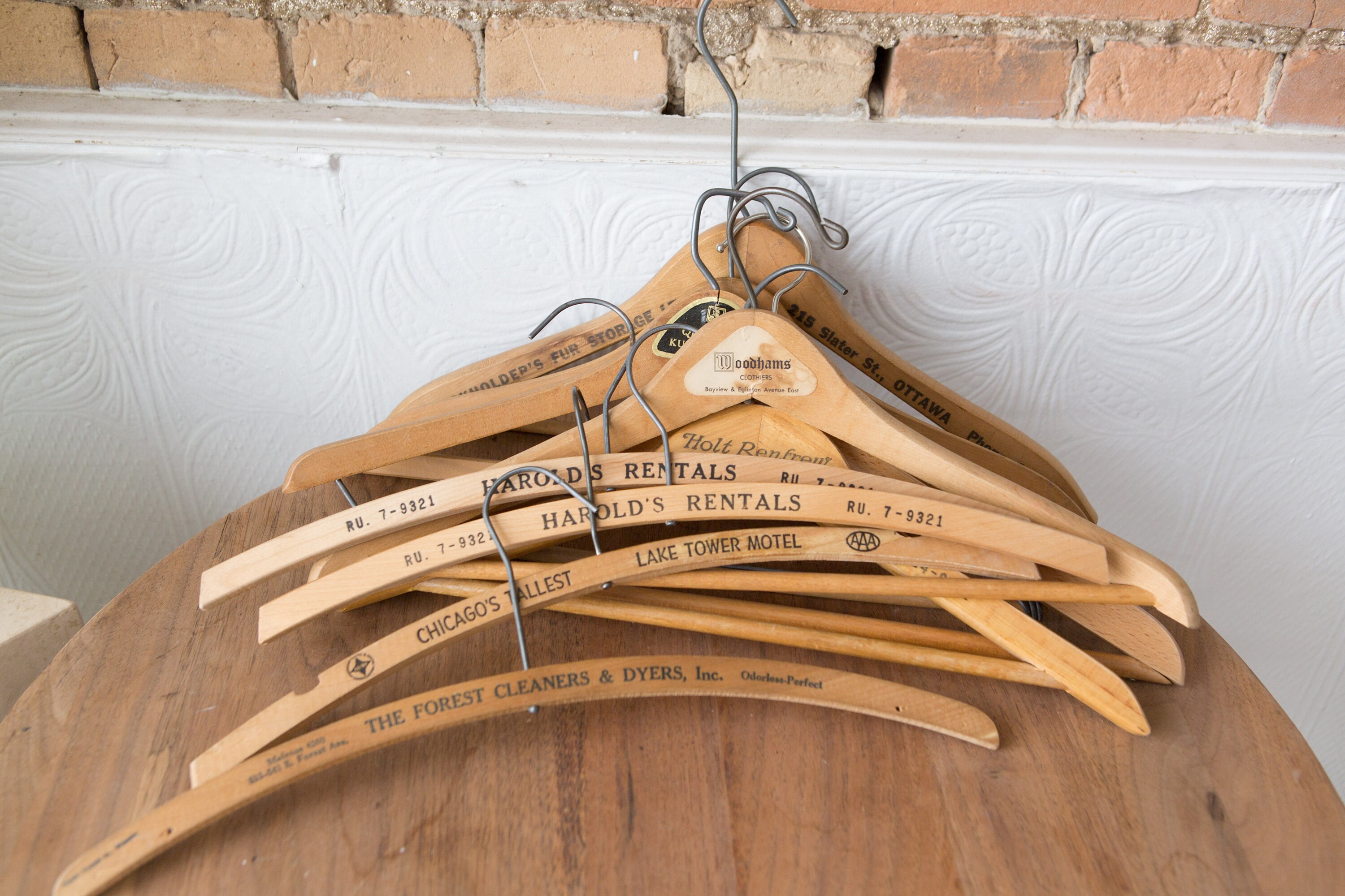10 Wood Hangers Vintage Clothing Hangers from Toronto Canada with
