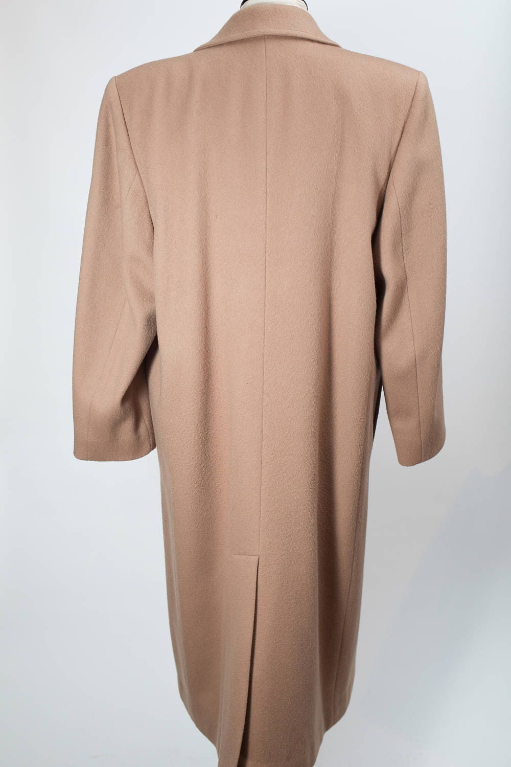 Vintage Ladies Overcoat / London Fog Long Camel Color Pure Virgin Wool