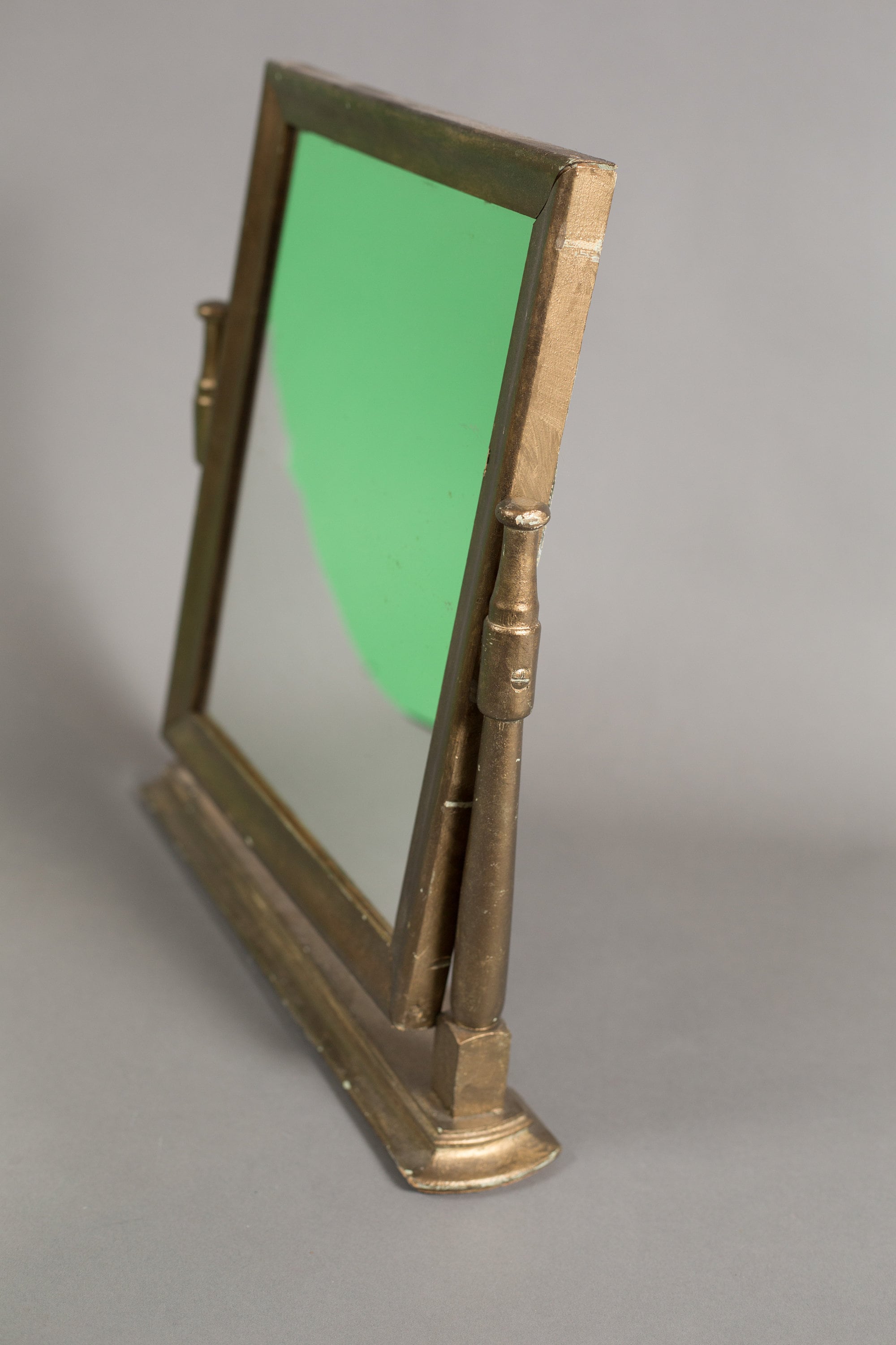 Vintage Standing Mirror Adjustable Wood Swivel Bronze Colored Dresser