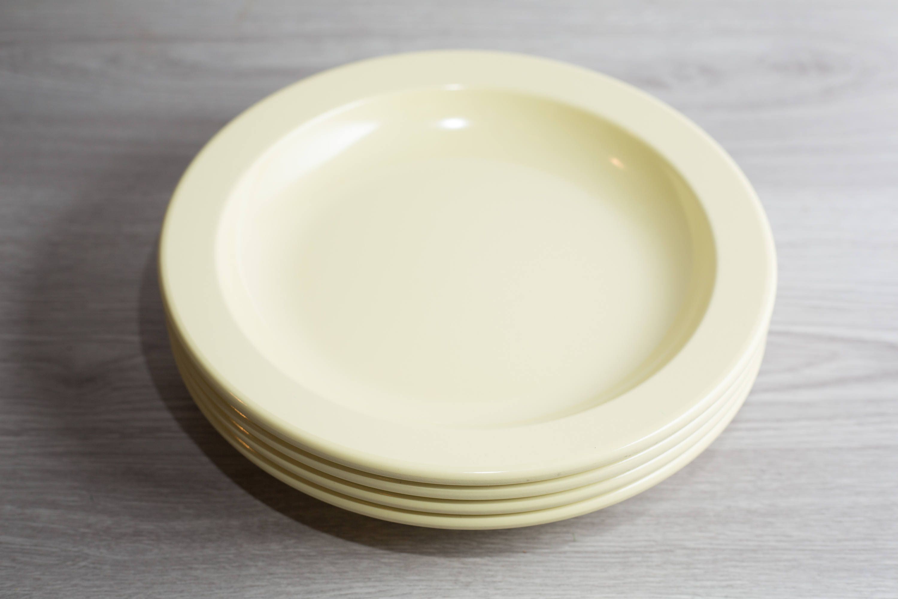 Vintage Mistral Melamine Plates 4 piece Set of Soft Yellow Dinnerware