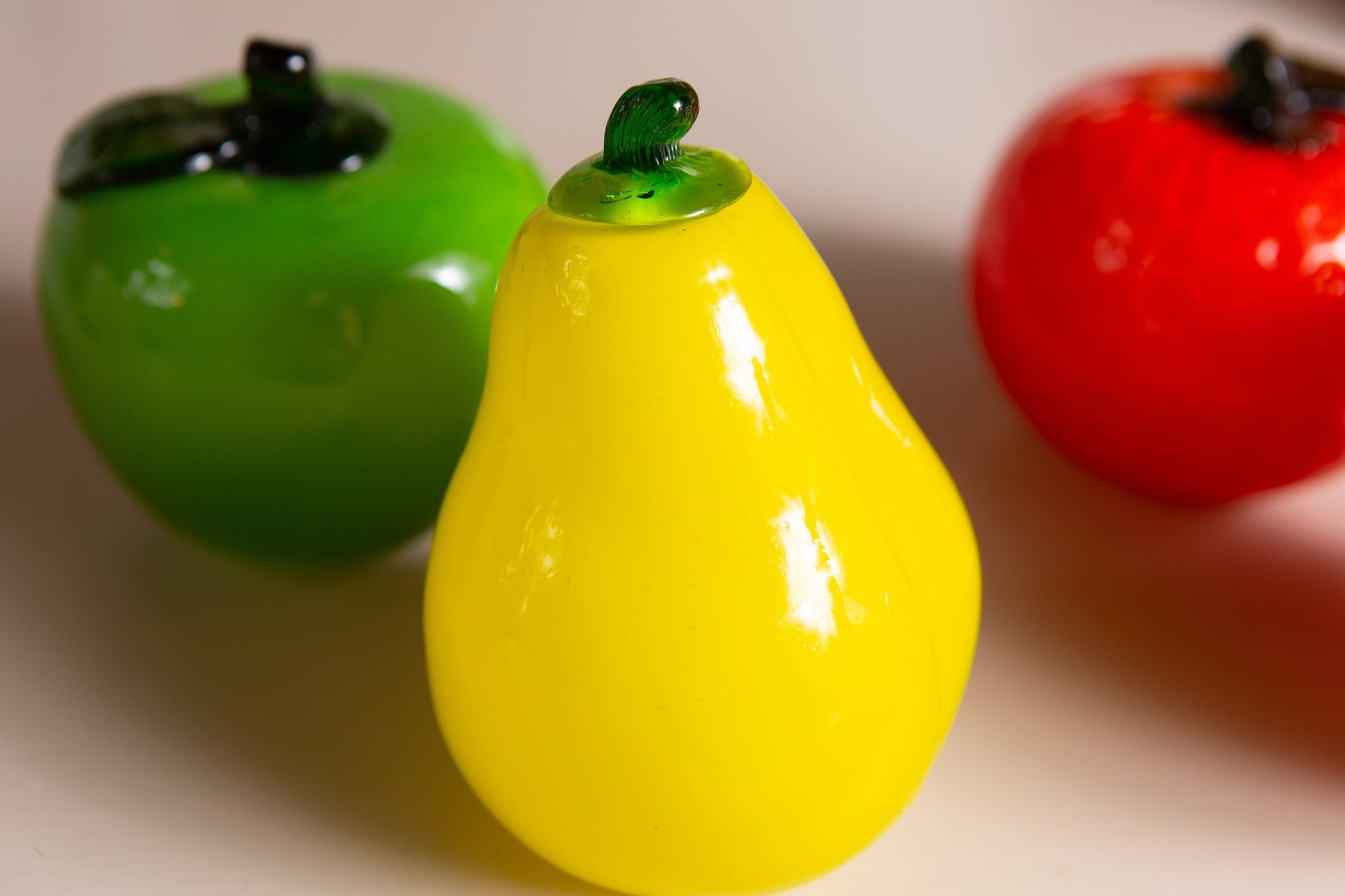 5 Vintage Glass Fruit Retro Art Glass Fruit Sculpture Mid Century