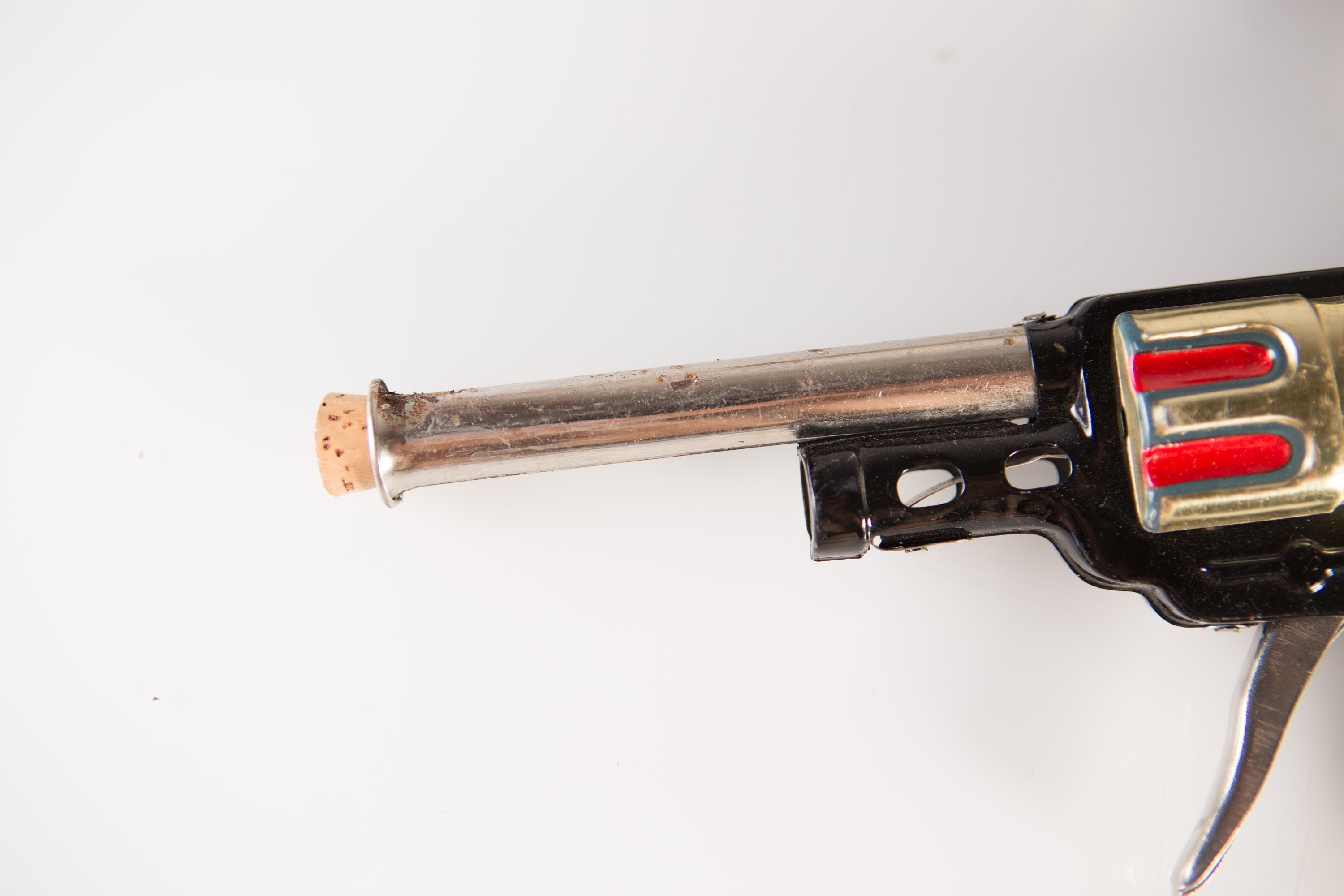 3 Vintage Toy Guns Colt 5 Pop Sparking Gun with Cork Stopper Made