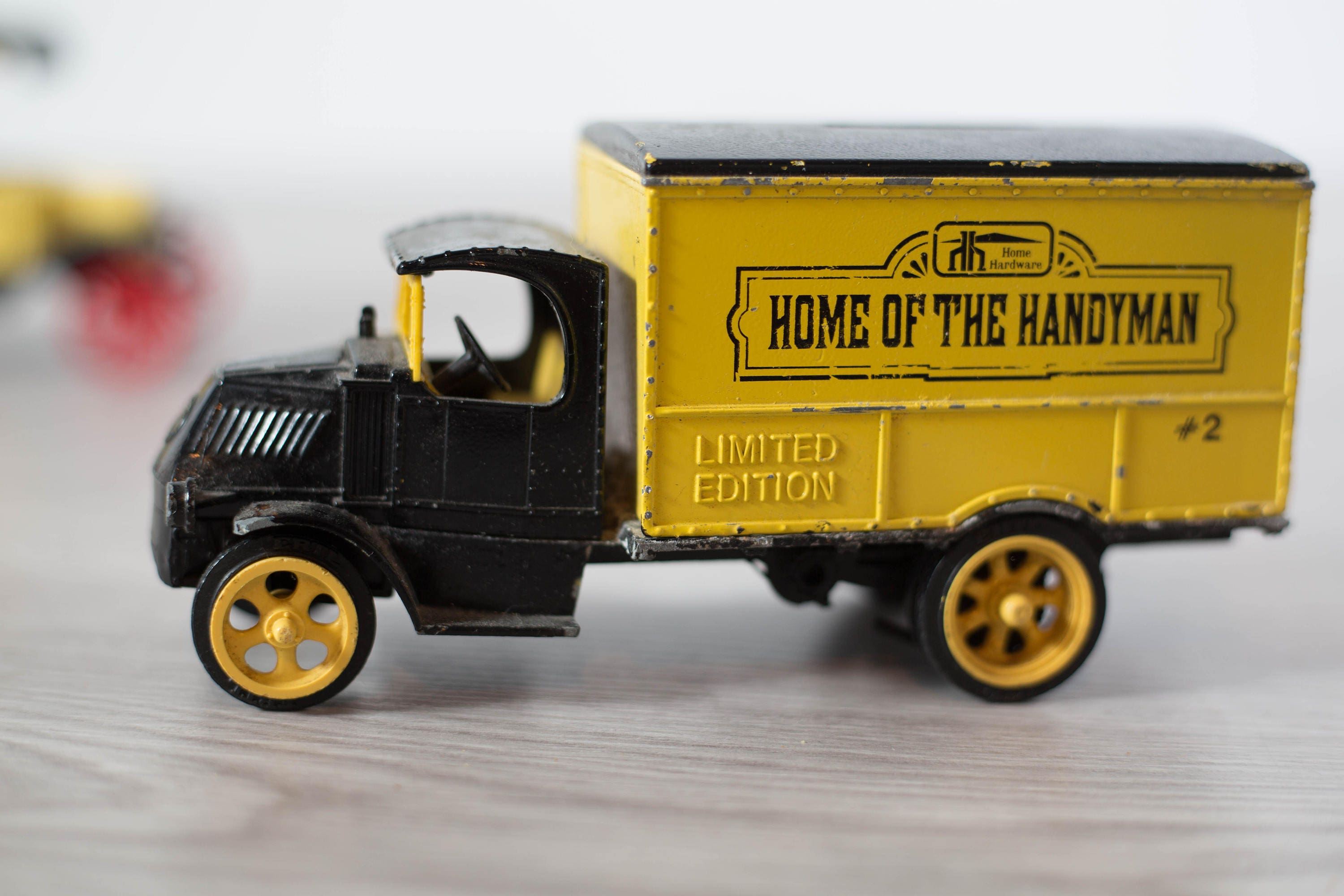 Vintage Home Hardware Trucks / Collectible Yellow Toy Truck Coin Banks