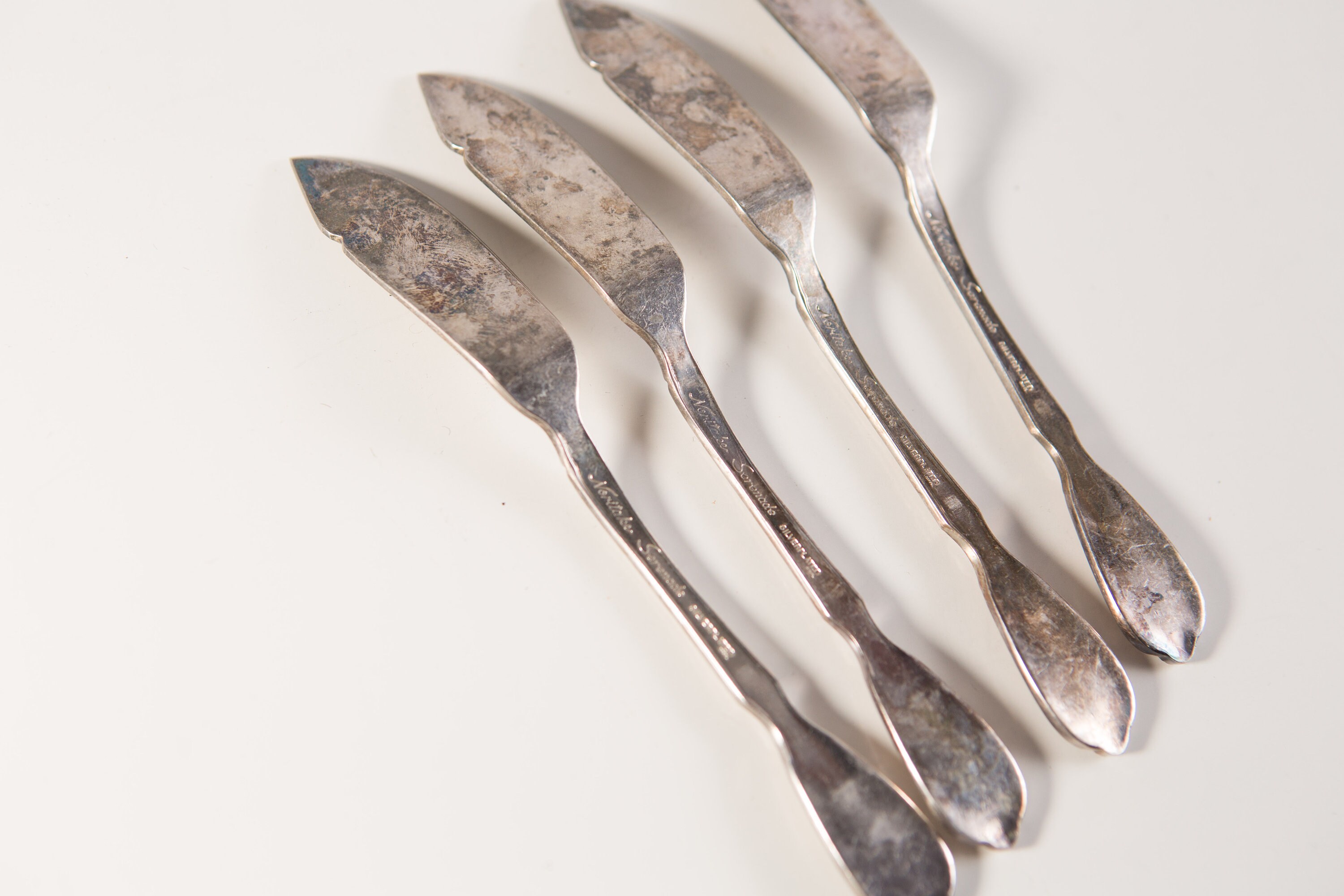 4piece Silver Plated Butter Knife Set Noritake Serenade Silverplated