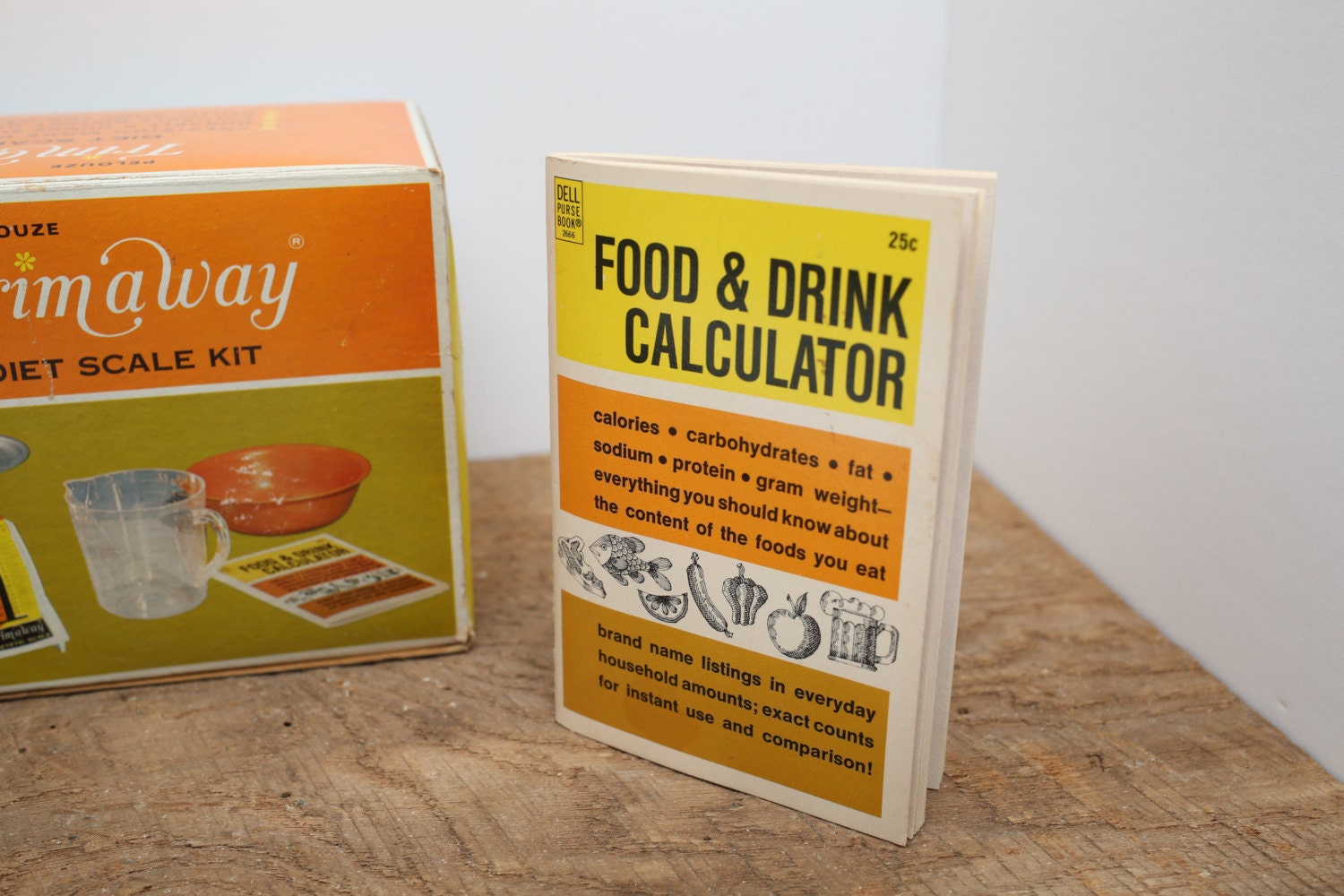 1960's Vintage Pelouze Trim-a-Way Diet Scale Kit / Weight Loss Gag Gift