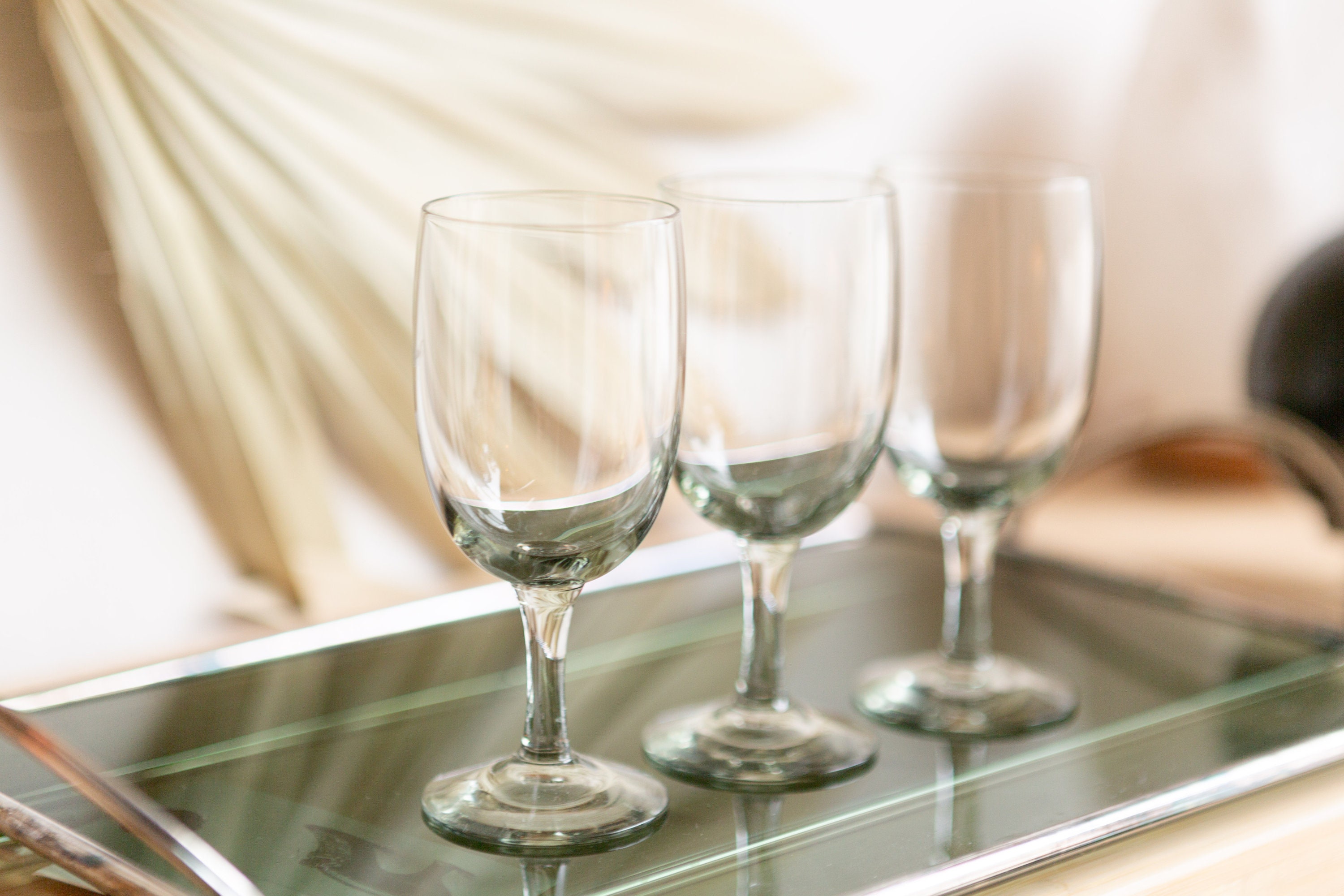 3 Smoke Grey Apéritif Glasses Set of Vintage 3oz Scandinavian Style