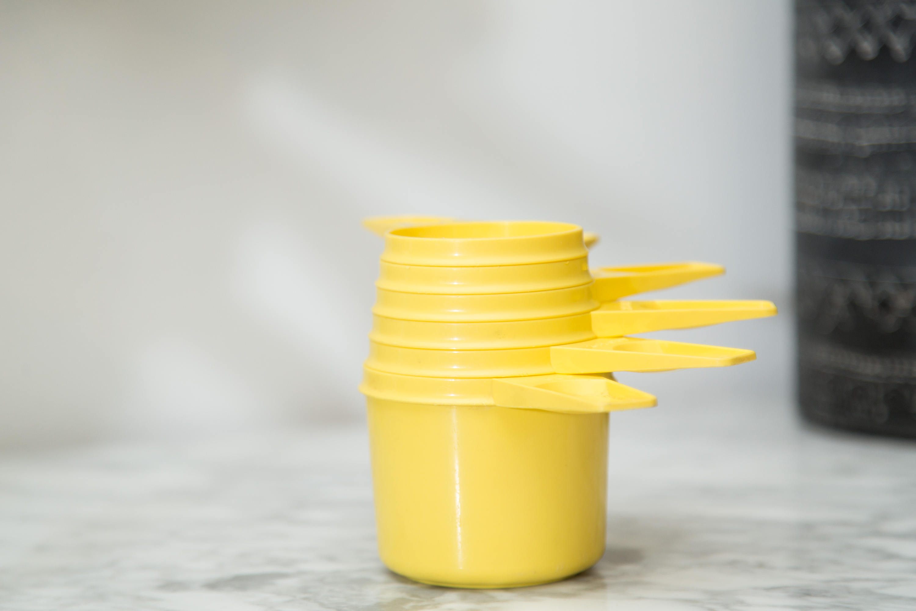 Vintage Yellow Tupperware Measuring Cups Full Set