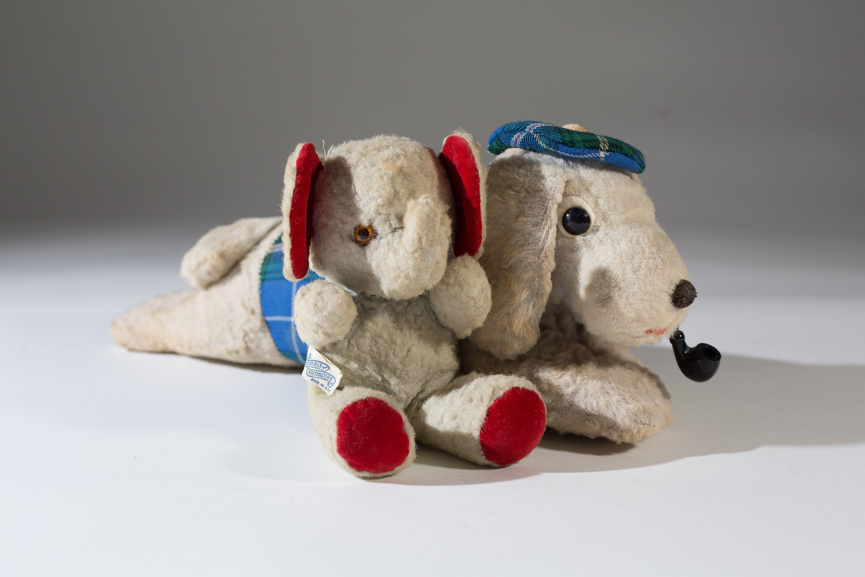 Antique Teddy Bears Pair of Vintage Elephant and Dog Stuffed Animal