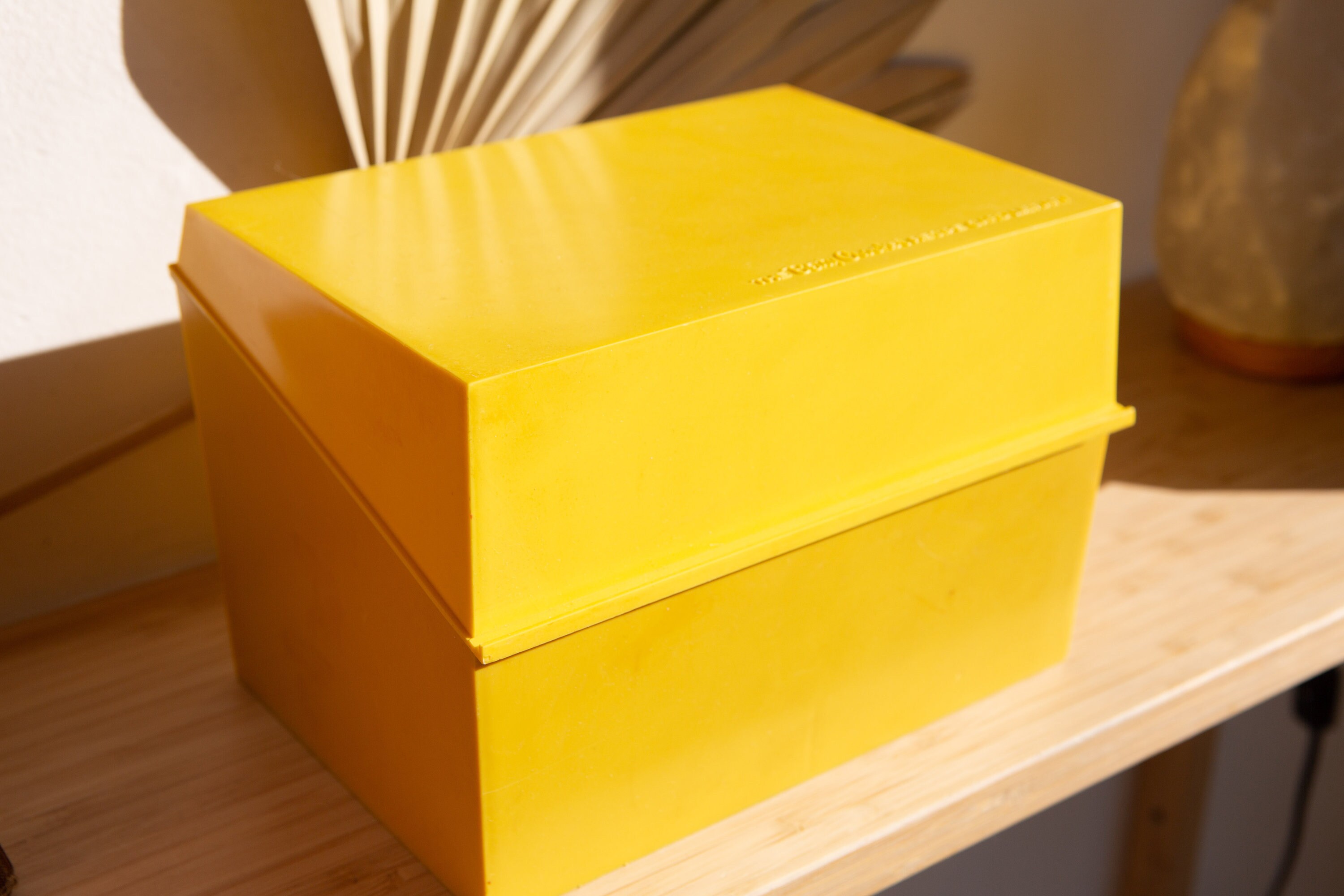 Recipe Card File Box Vintage Yellow Plastic Container Betty Crocker