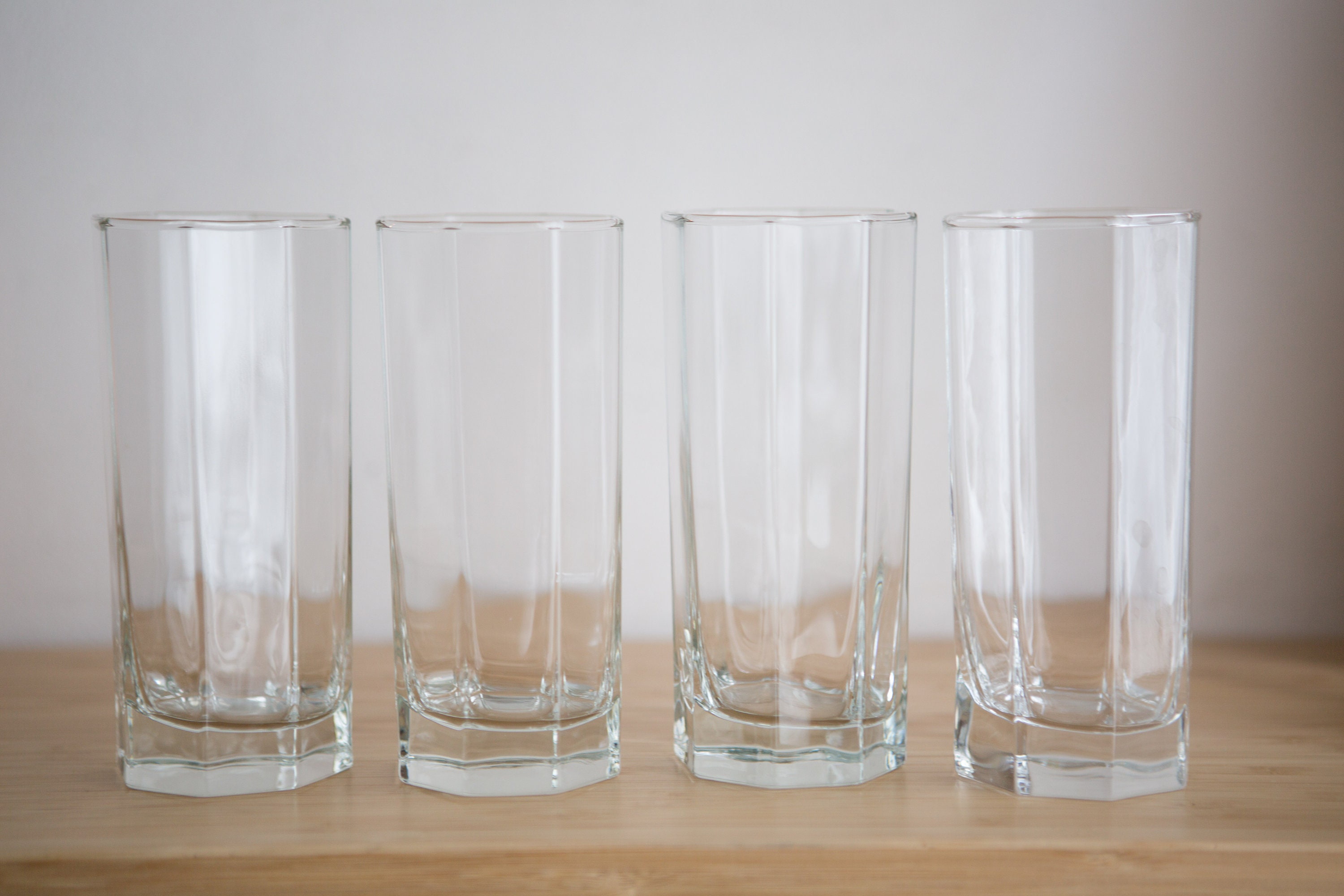 10 Octagon Cocktail Glasses 10oz Vintage Highball Tumbler Barware