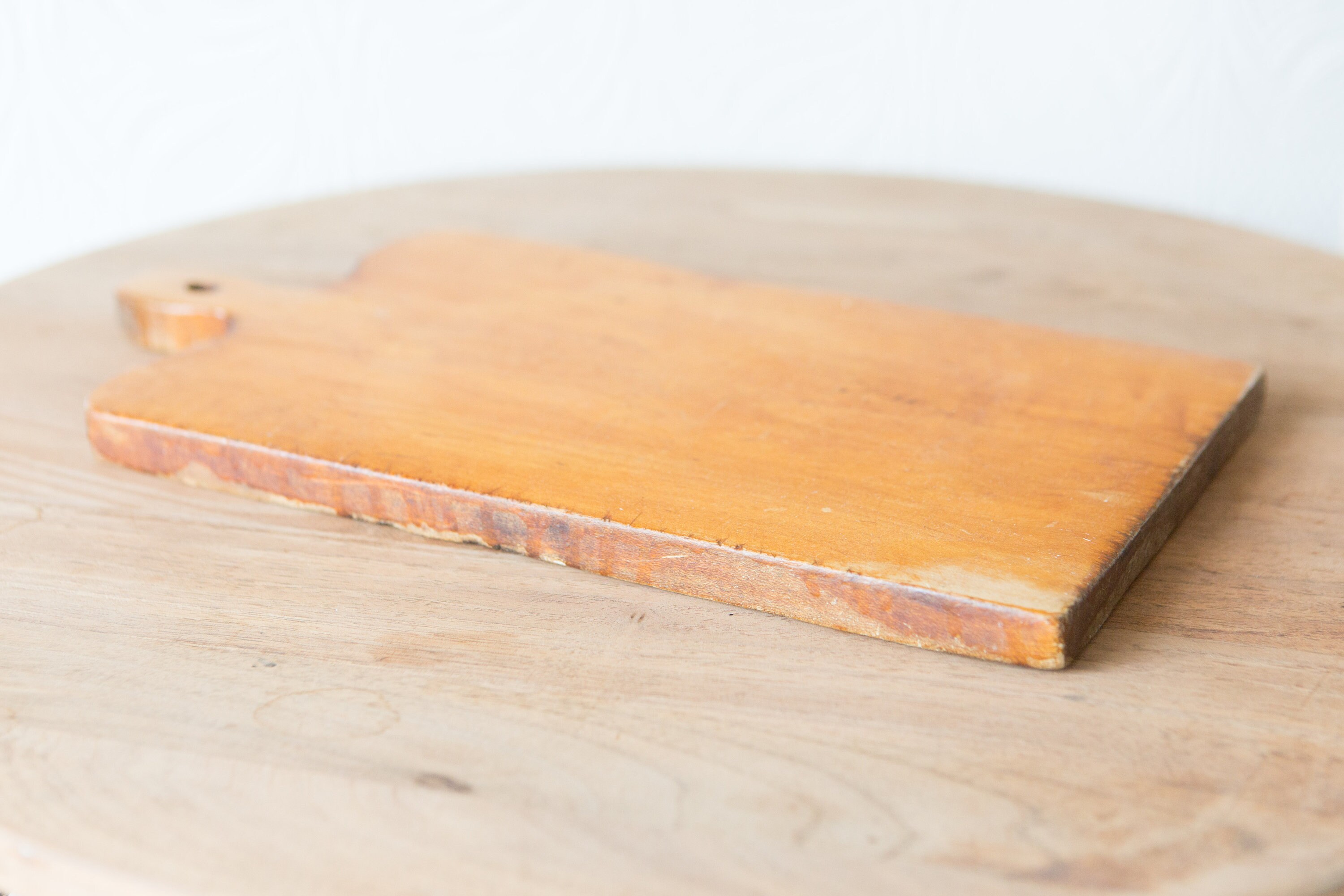 Antique Wood Cheese Board Vintage Hand Carved Wood Chopping Block