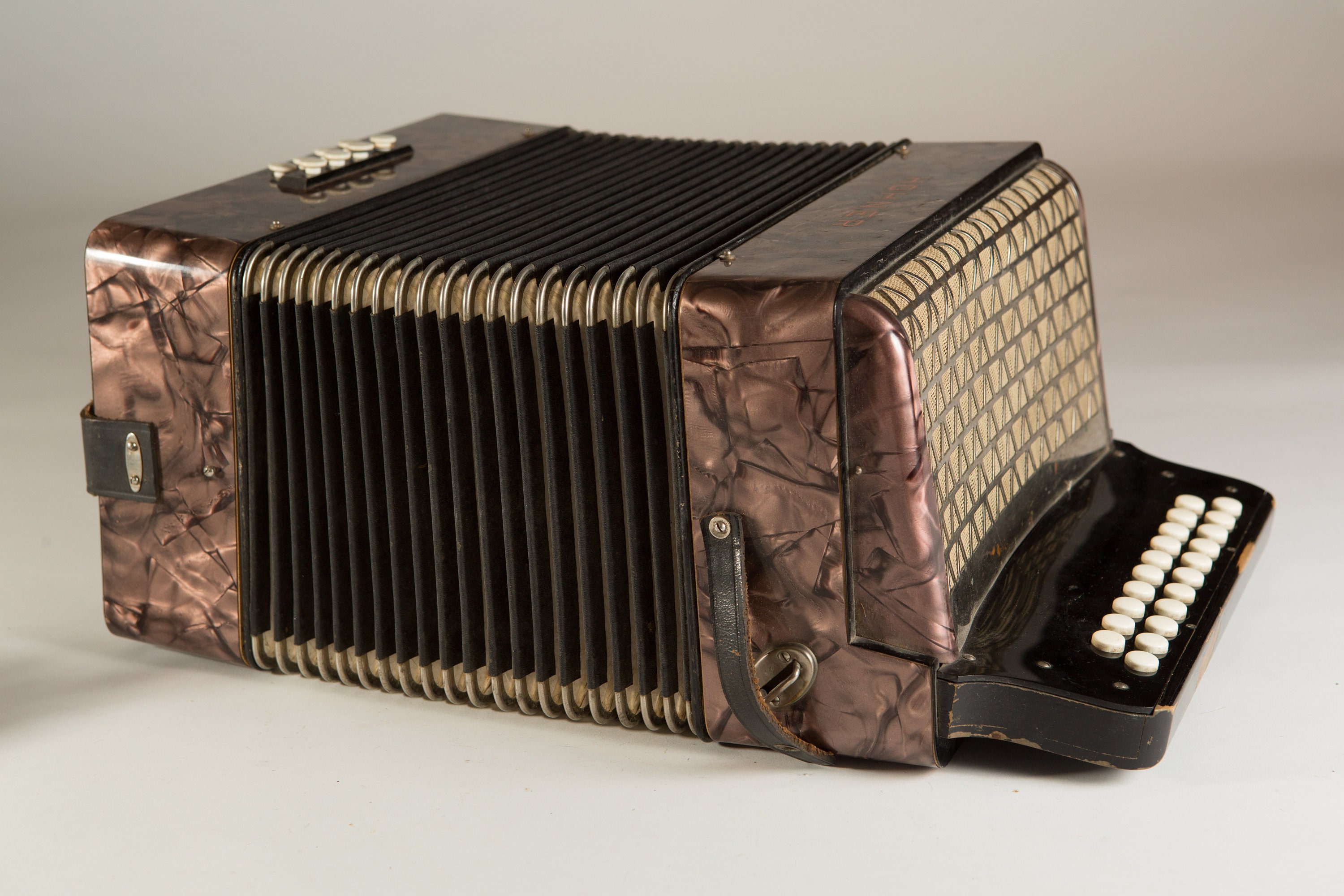 Hohner Accordion Vintage Purple Marbled Working Folk Musical Instrument