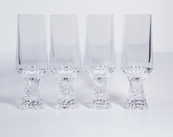 4 Mikasa Nachtmann BROADWAY Crystal Fluted Champagne Glasses